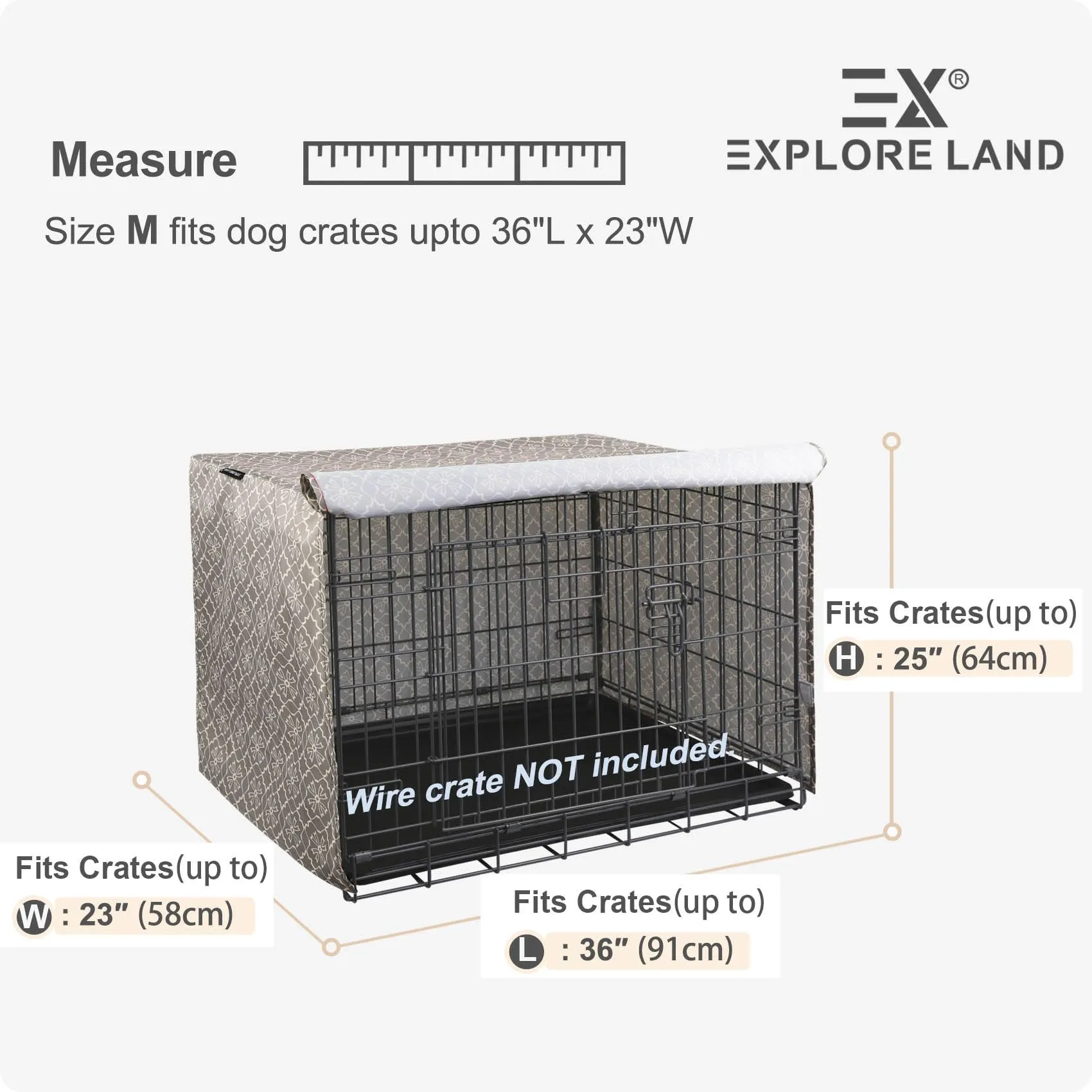 Explore Land Copertura per gabbia per cani, 91 cm (viola vintage) - immagine 2
