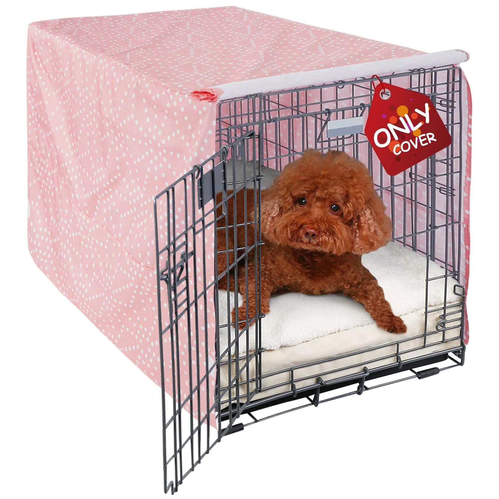 Explore Land Copertura per gabbia per cani da 106 cm, in poliestere resistente, universale, adatta per cassa in metallo standard da 1, 2 e 3 porte, colore rosa principessa - immagine 1