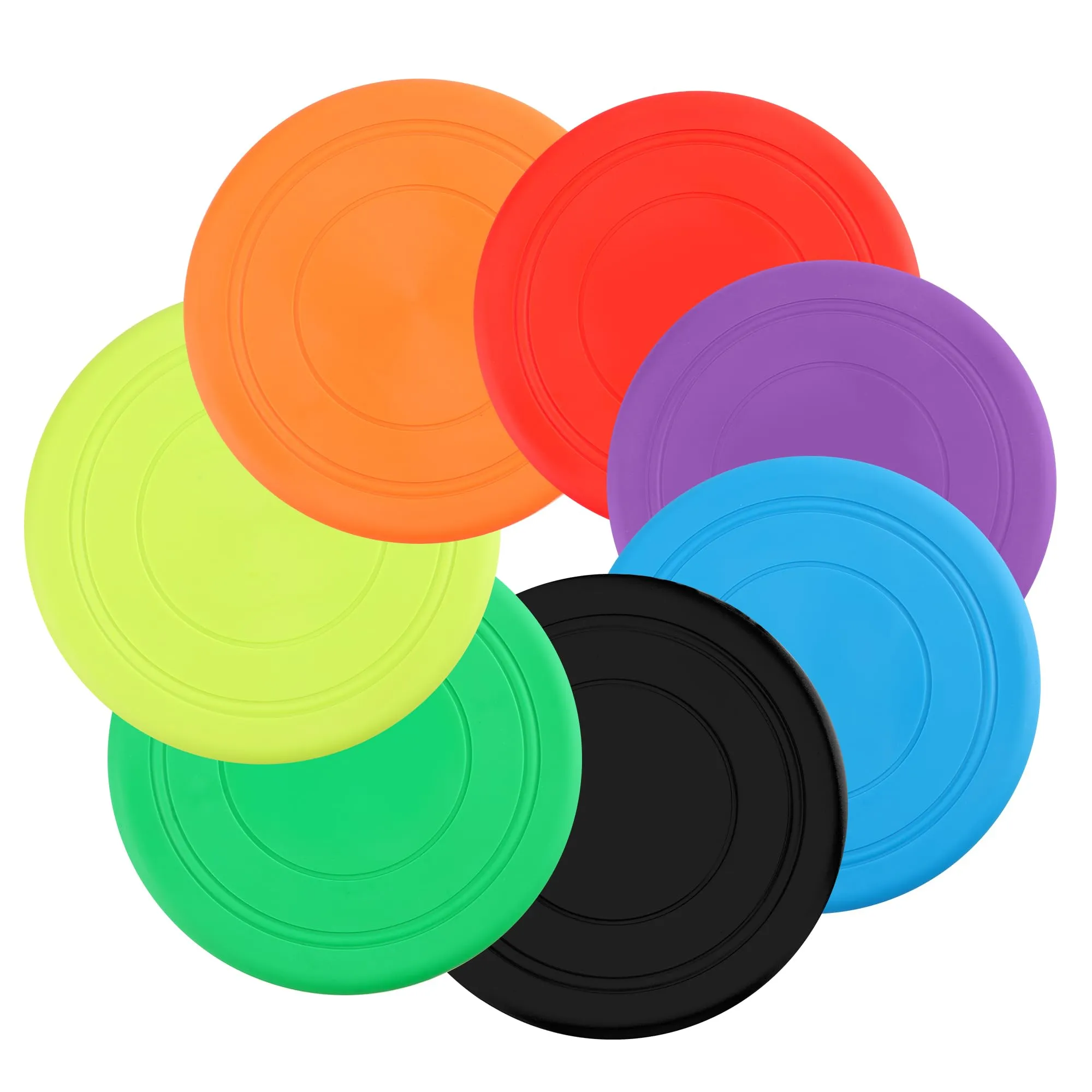 YiliYa 7 Pezzi Frisbee per Cani, 18cm Giocattolo per Frisbee di Gomma, Frisbee Pieghevole, Giocattolo Interattivo per Addestramento, Tiro, Cattura e Gioca(7 Colori) - immagine 1