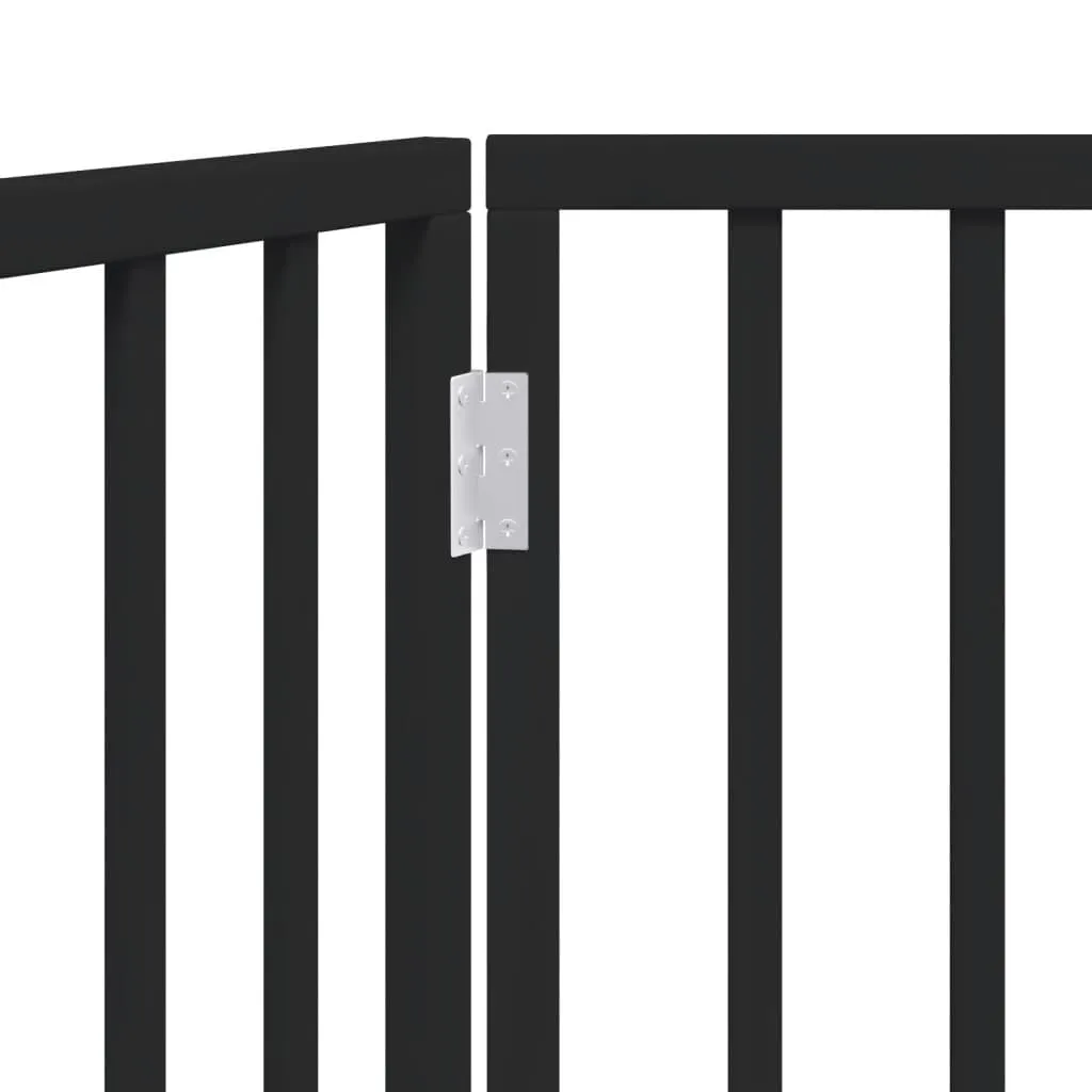 vidaXL Cancelletto per cani pieghevole 2 pannelli nero 160 cm in legno di - immagine 5