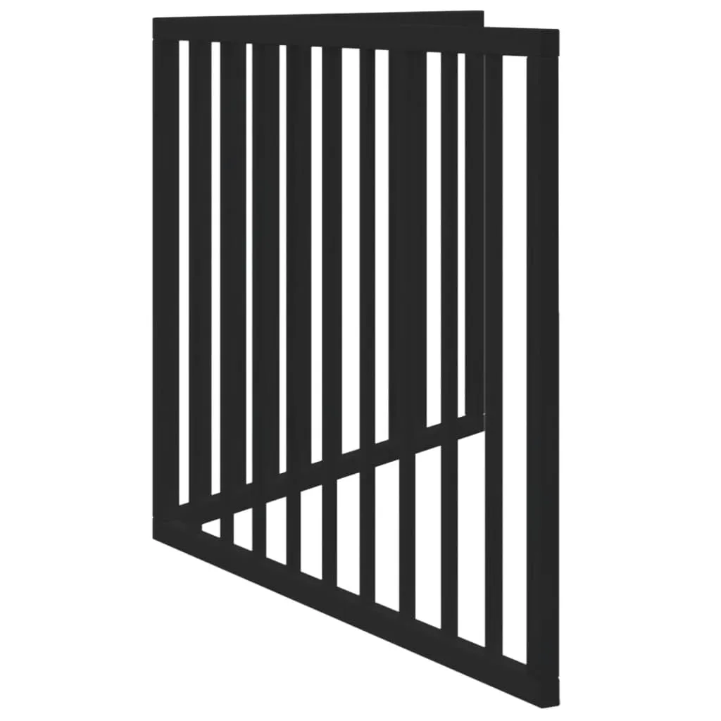 vidaXL Cancelletto per cani pieghevole 2 pannelli nero 160 cm in legno di - immagine 7