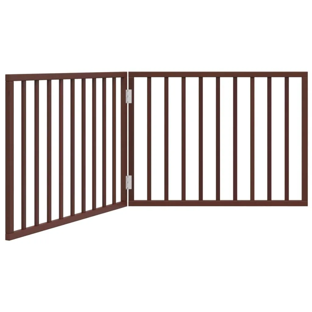 vidaXL Cancello Cani Pieghevole 2 Pannelli Marrone 160cm Legno Pioppo - immagine 1