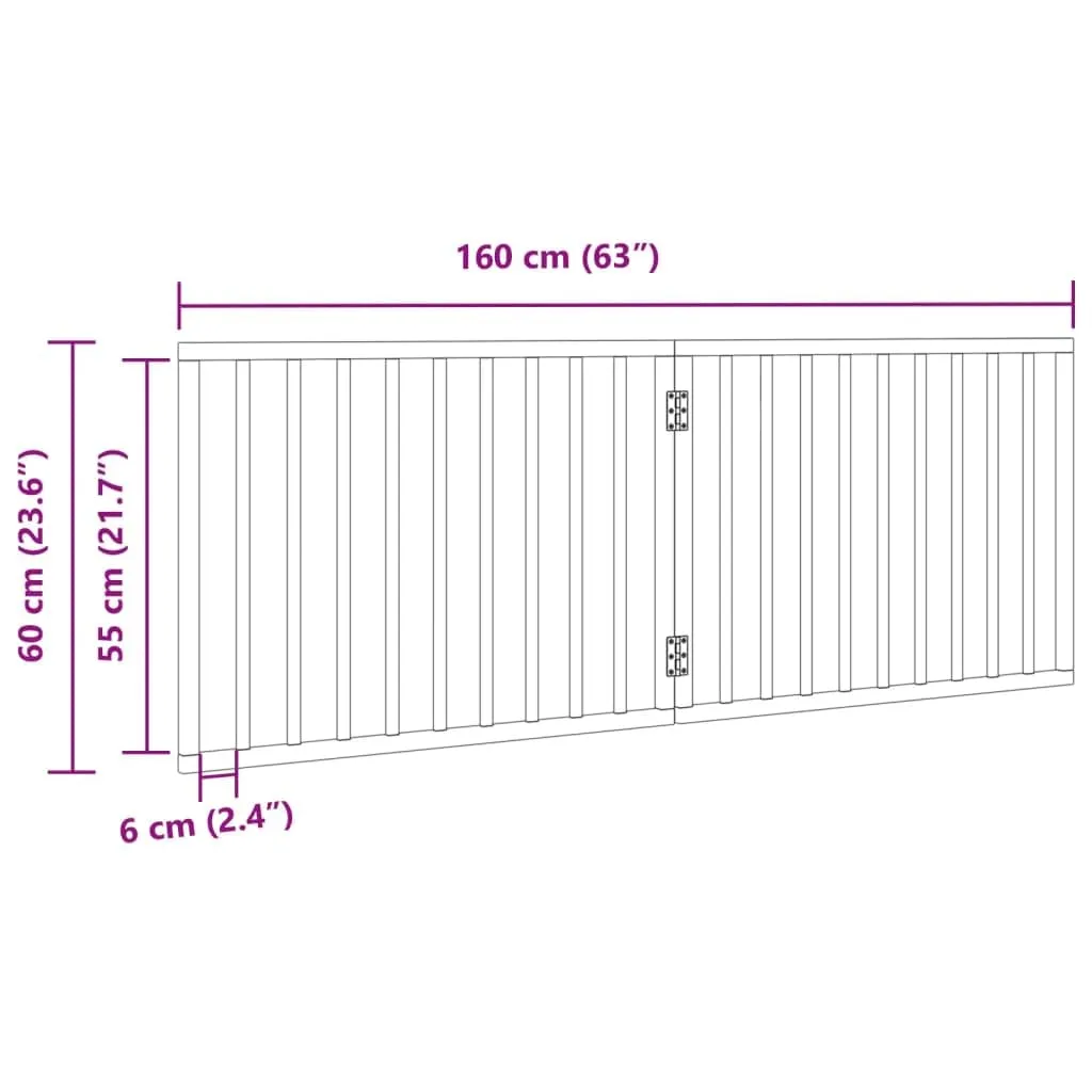 vidaXL Cancello Cani Pieghevole 2 Pannelli Marrone 160cm Legno Pioppo - immagine 3