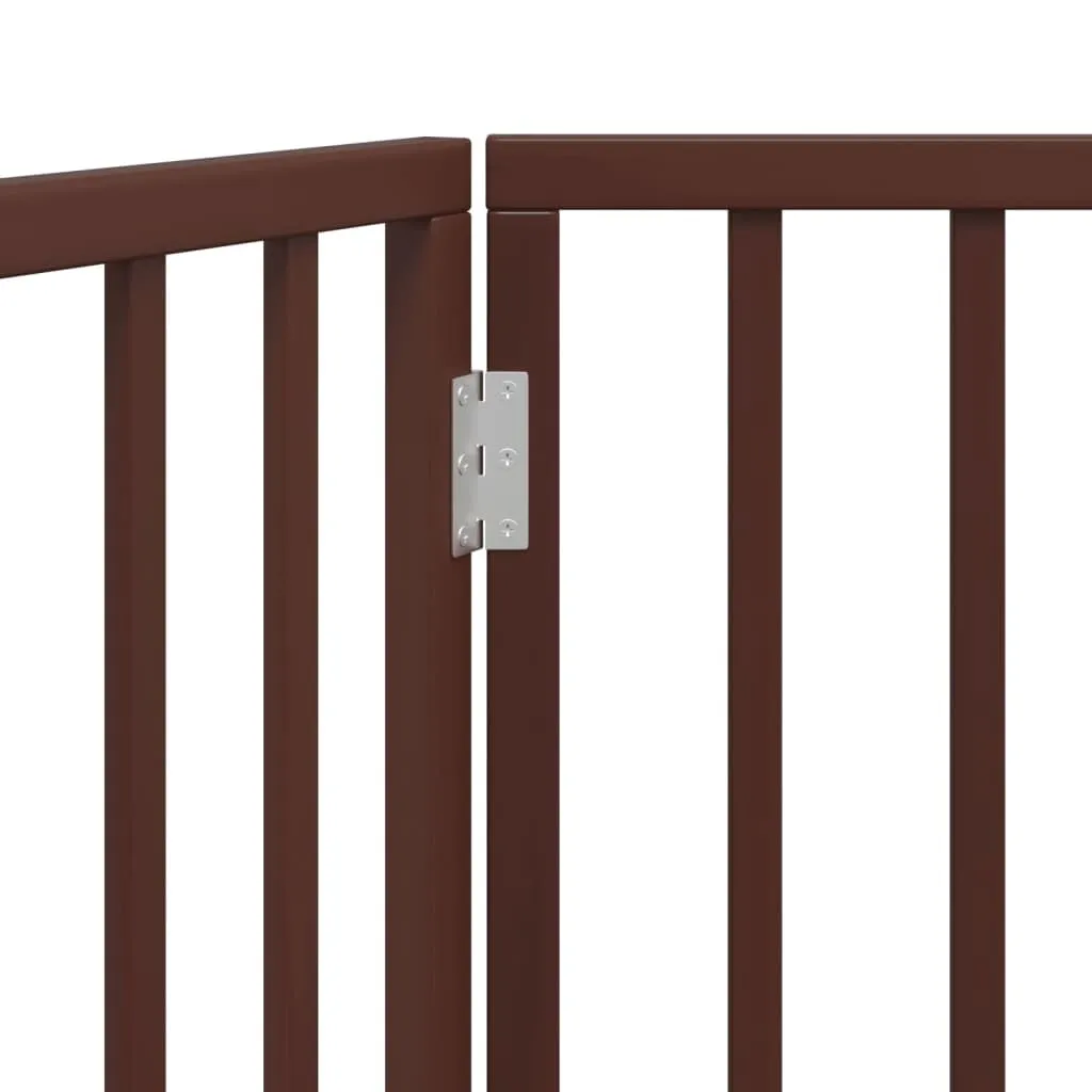 vidaXL Cancello Cani Pieghevole 2 Pannelli Marrone 160cm Legno Pioppo - immagine 5