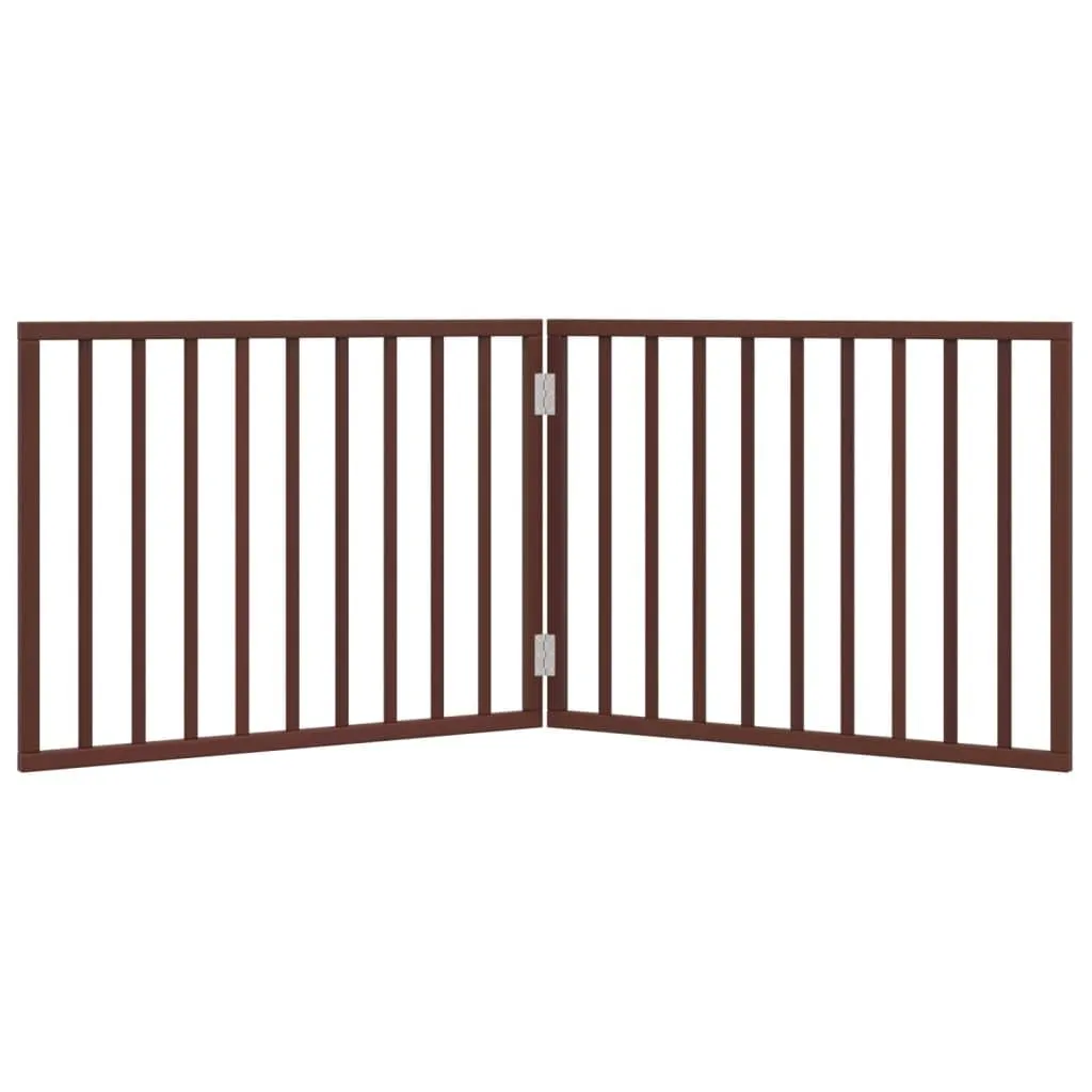vidaXL Cancello Cani Pieghevole 2 Pannelli Marrone 160cm Legno Pioppo - immagine 6