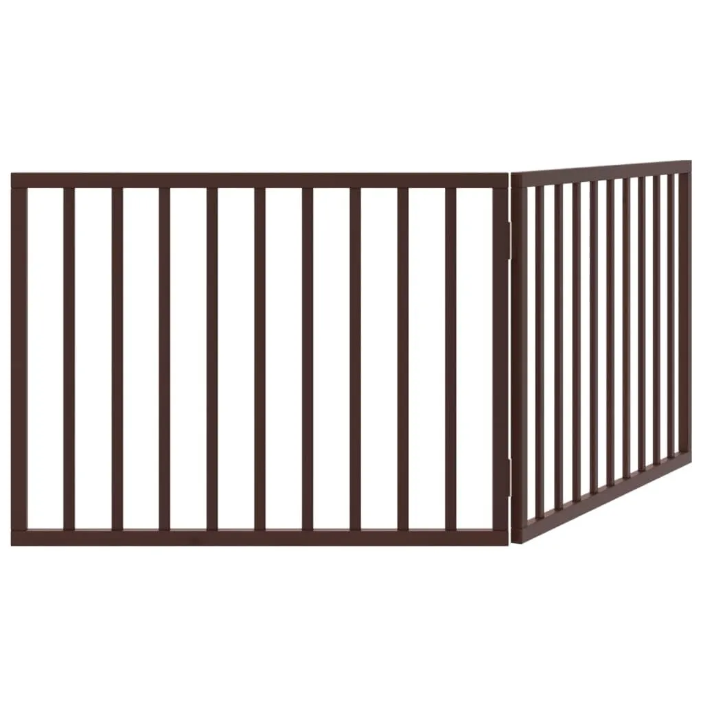 vidaXL Cancello Cani Pieghevole 2 Pannelli Marrone 160cm Legno Pioppo - immagine 8