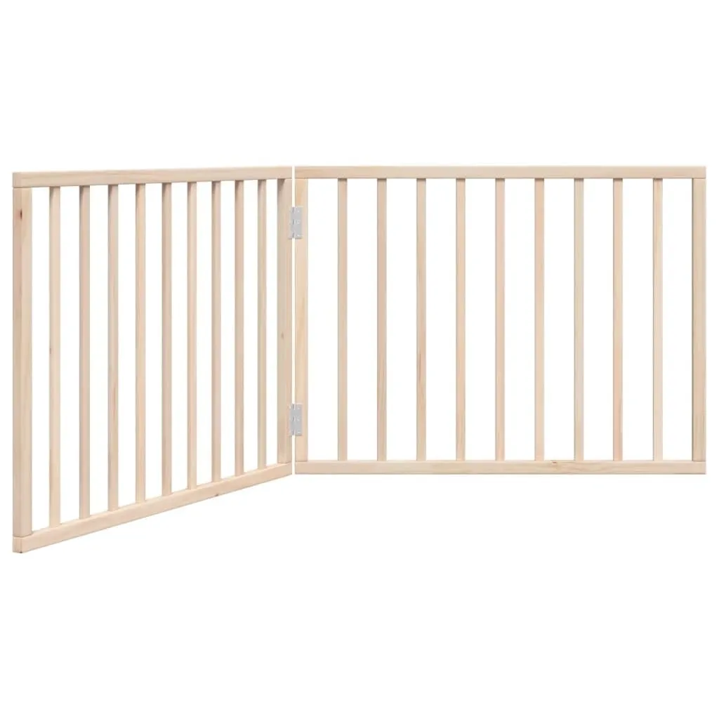 vidaXL Cancelletto per cani pieghevole 2 pannelli 160 cm in legno di pioppo - immagine 1