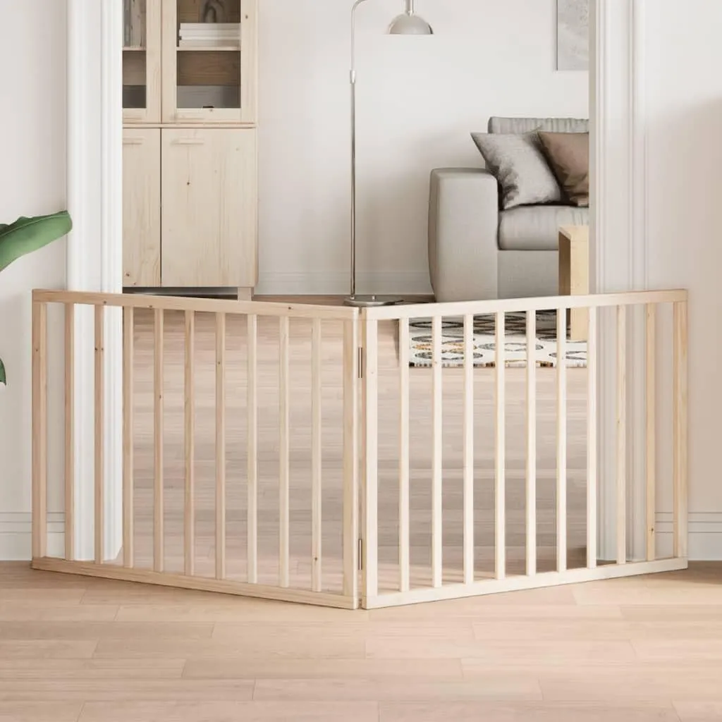 vidaXL Cancelletto per cani pieghevole 2 pannelli 160 cm in legno di pioppo - immagine 2