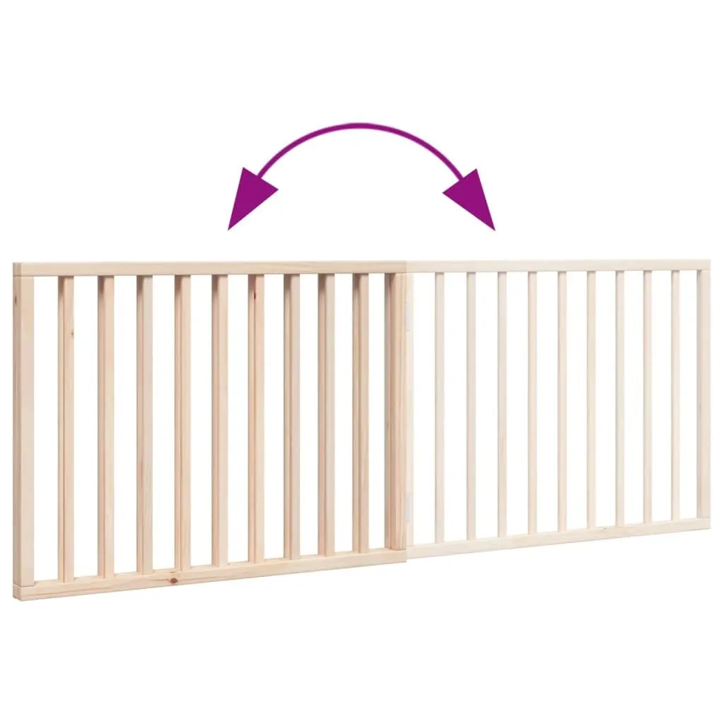 vidaXL Cancelletto per cani pieghevole 2 pannelli 160 cm in legno di pioppo - immagine 4