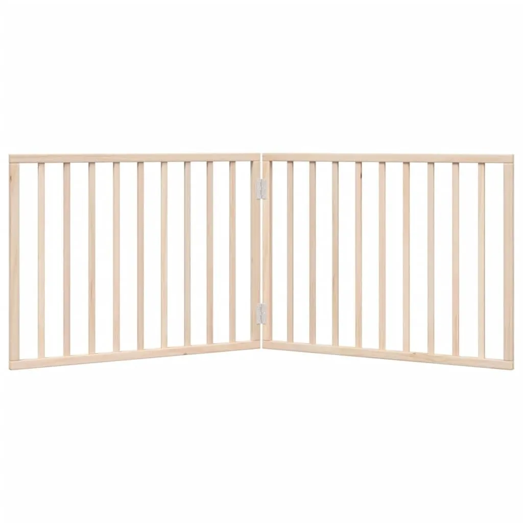 vidaXL Cancelletto per cani pieghevole 2 pannelli 160 cm in legno di pioppo - immagine 6