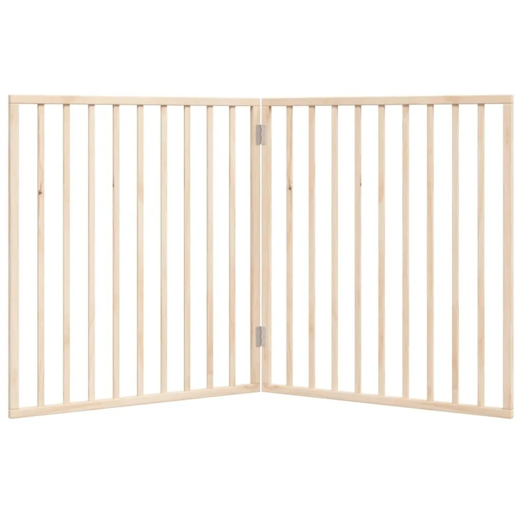 vidaXL Cancelletto per cani pieghevole 2 pannelli 160 cm in legno di pioppo - immagine 6