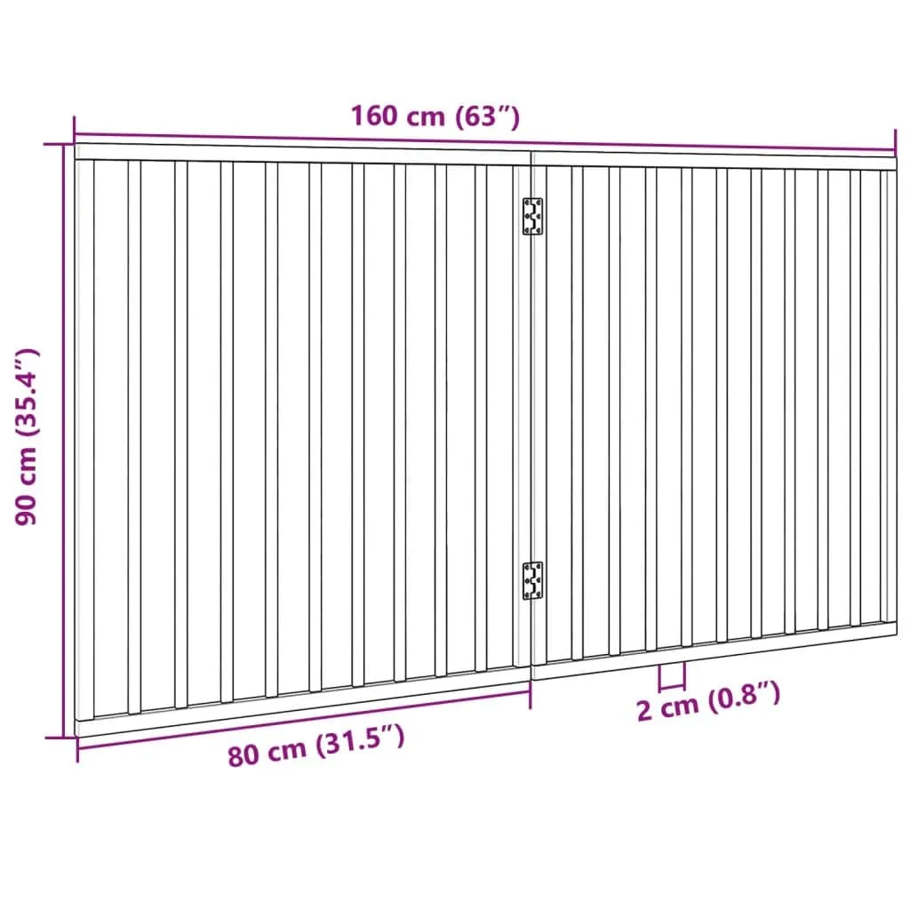 vidaXL Cancello Cani Pieghevole 2 Pannelli Marrone 160cm Legno Pioppo - immagine 3