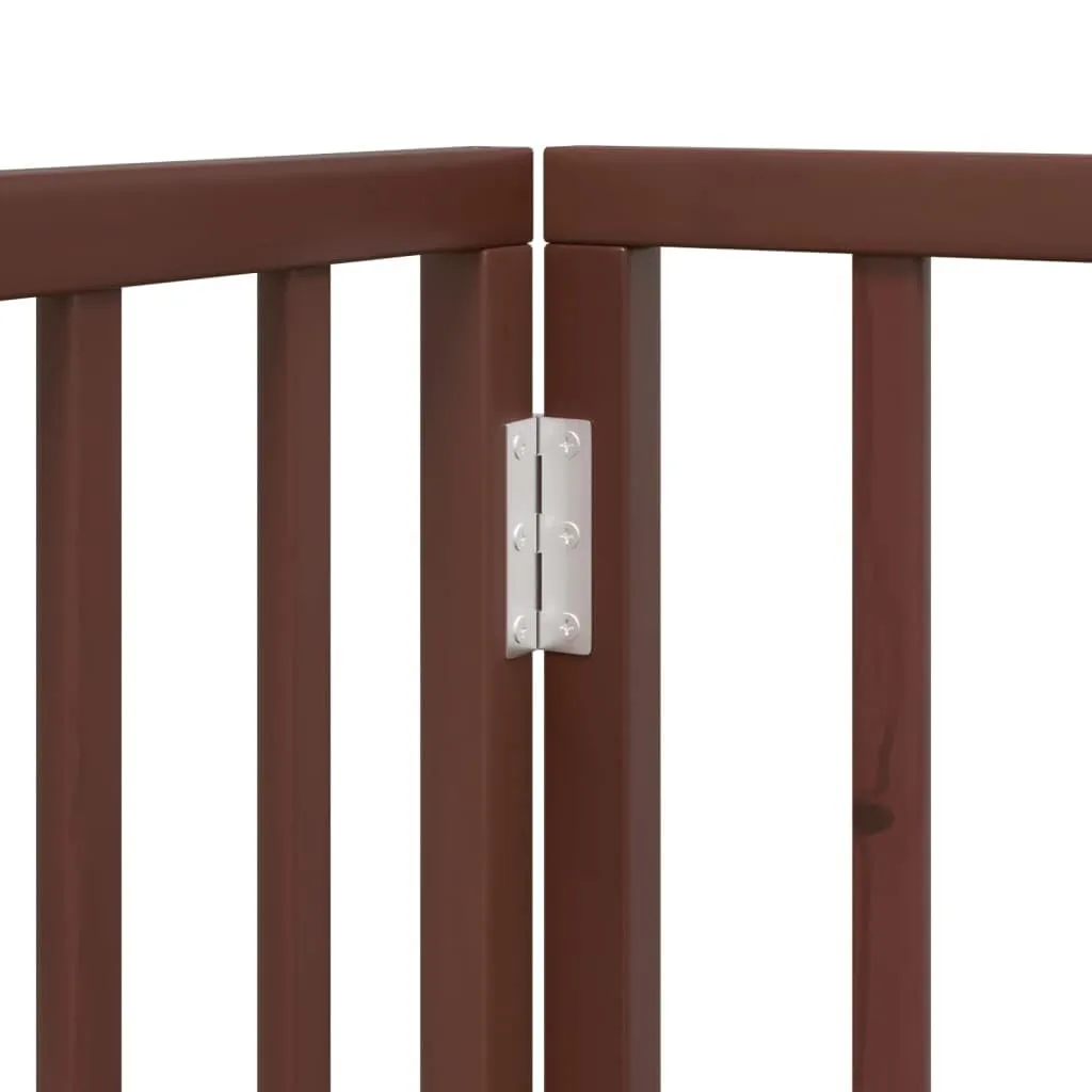 vidaXL Cancello Cani Pieghevole 2 Pannelli Marrone 160cm Legno Pioppo - immagine 5