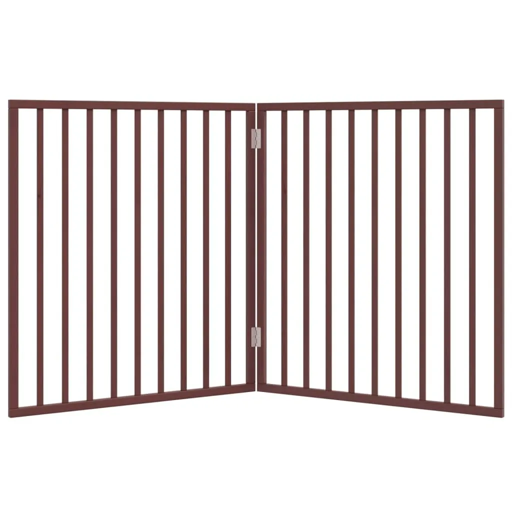 vidaXL Cancello Cani Pieghevole 2 Pannelli Marrone 160cm Legno Pioppo - immagine 6