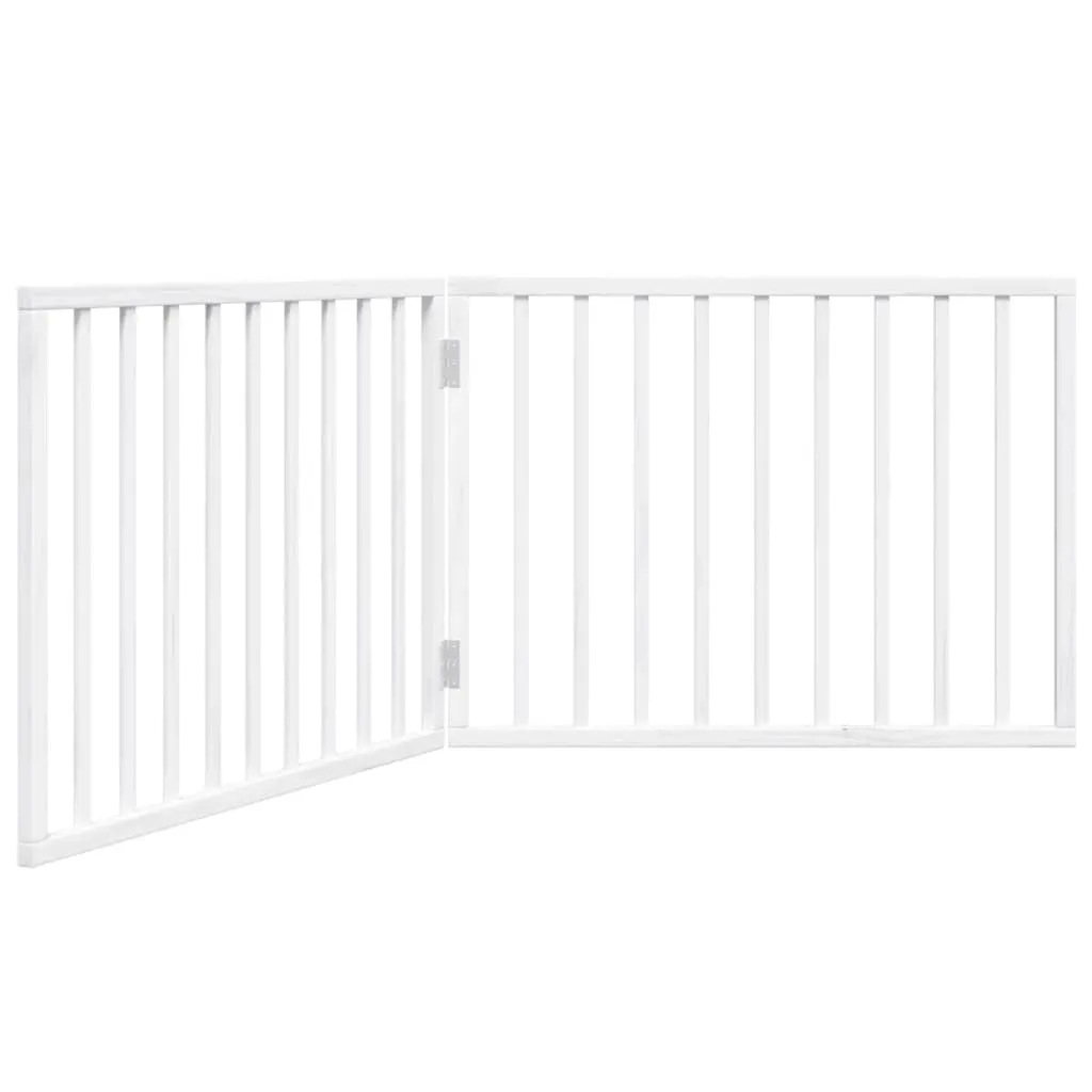 vidaXL Cancelletto per cani pieghevole 2 pannelli bianco 160 cm in legno - immagine 1