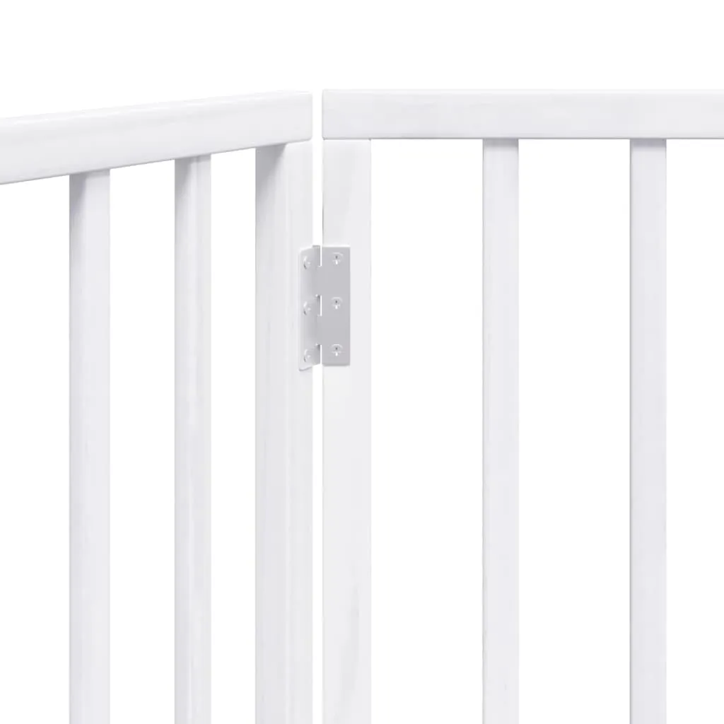 vidaXL Cancelletto per cani pieghevole 2 pannelli bianco 160 cm in legno - immagine 5