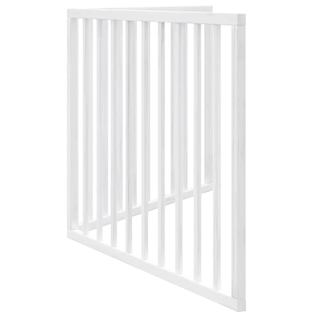 vidaXL Cancelletto per cani pieghevole 2 pannelli bianco 160 cm in legno - immagine 7