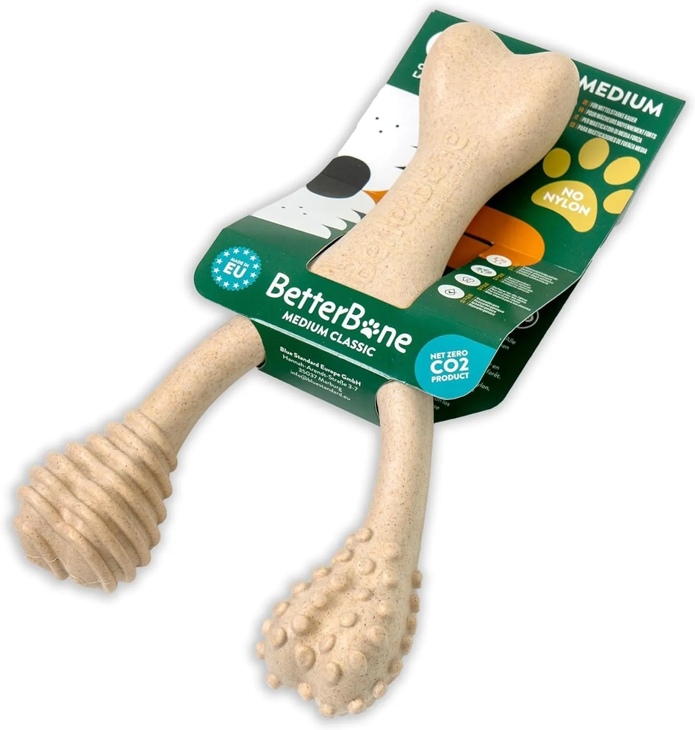 BetterBone - Giocattolo per cani da masticare - Large Medium Classic - Veggie - Senza nylon e OGM a base di cellulosa - Giocattolo da masticare con gusto neutro medio - Senza schegge e ipoallergenico - immagine 7