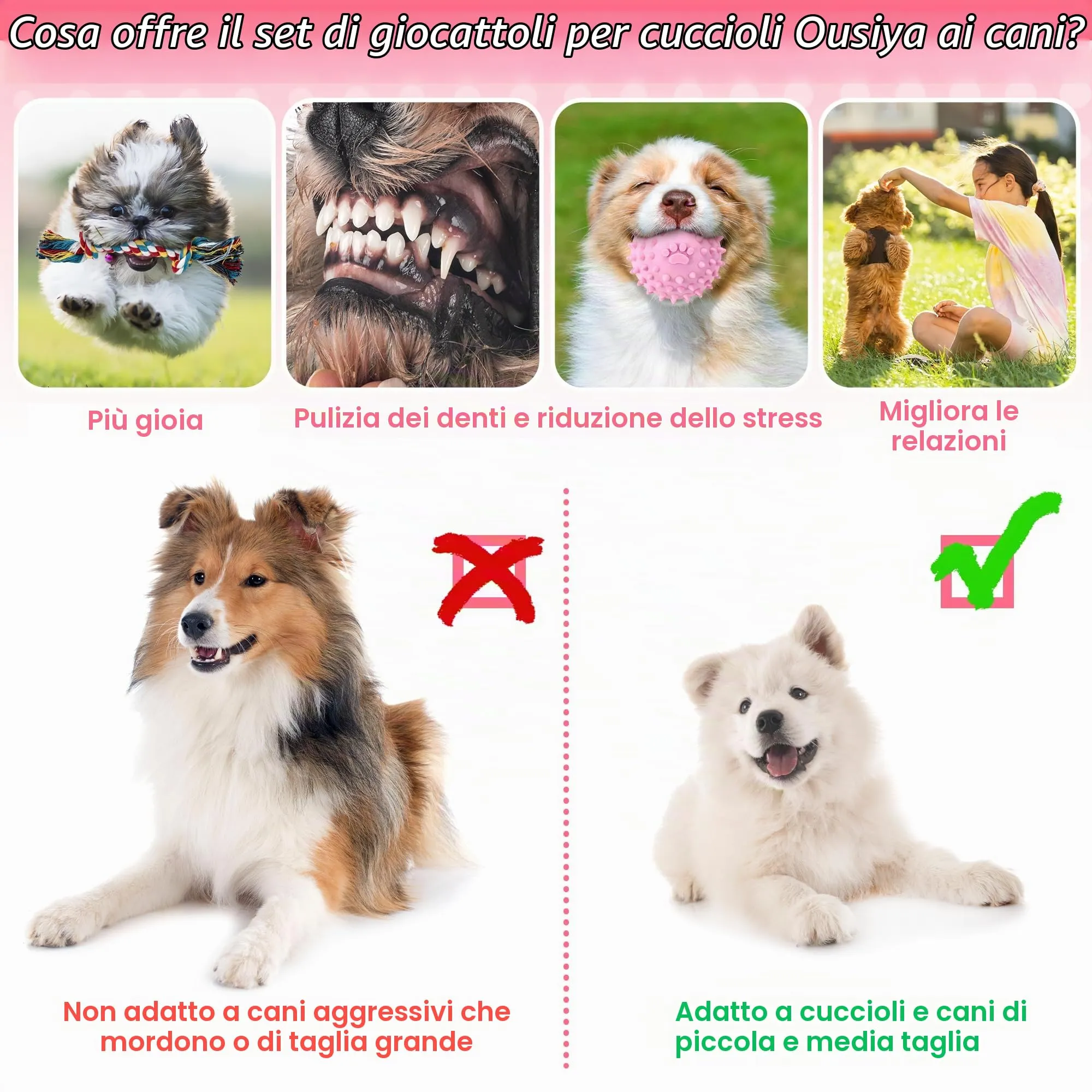 Ousiya Confezione da 12 giocattoli per cuccioli per la dentizione, cani di piccola e media taglia – giocattoli da masticare, giocattoli a corda e giocattoli interattivi per cani - immagine 3
