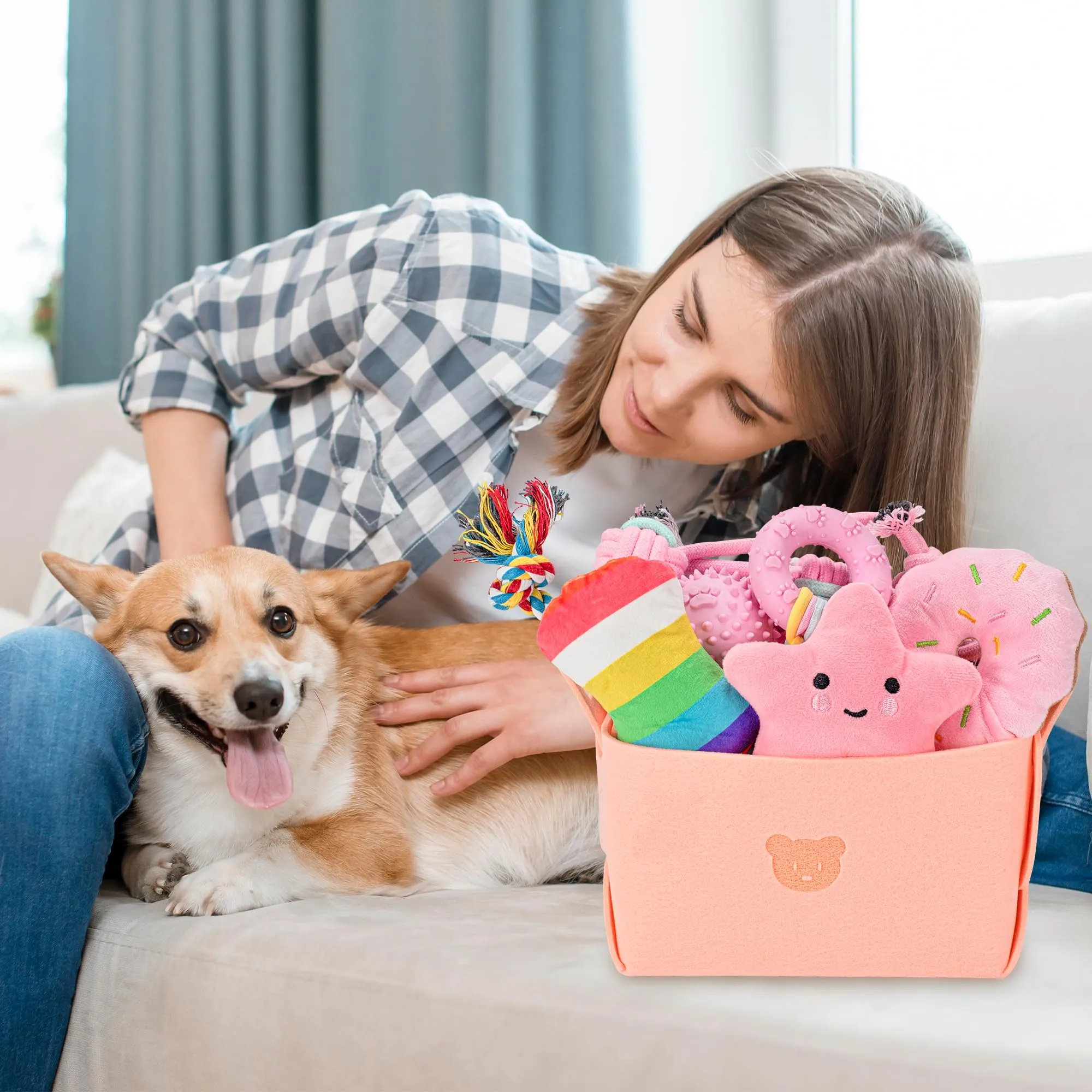 Ousiya Confezione da 12 giocattoli per cuccioli per la dentizione, cani di piccola e media taglia – giocattoli da masticare, giocattoli a corda e giocattoli interattivi per cani - immagine 6