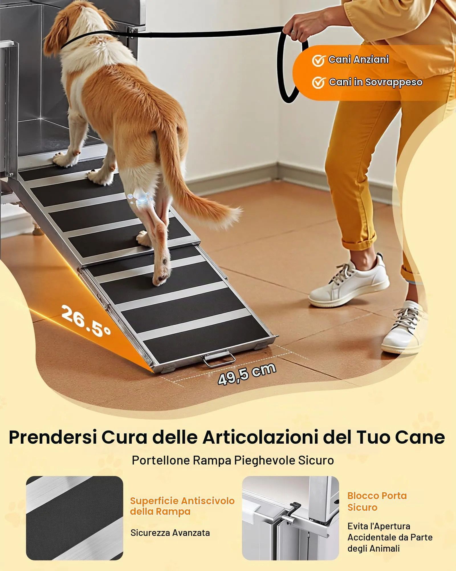 VEVOR Stazione di Lavaggio per Cani in Acciaio Inox, Vasca per Toelettatura per Animali Domestici di Grandi, Medie e Piccole Dimensioni da 127 cm con Rampa, Rubinetto e Soffione Doccia, Porta Destra - immagine 4