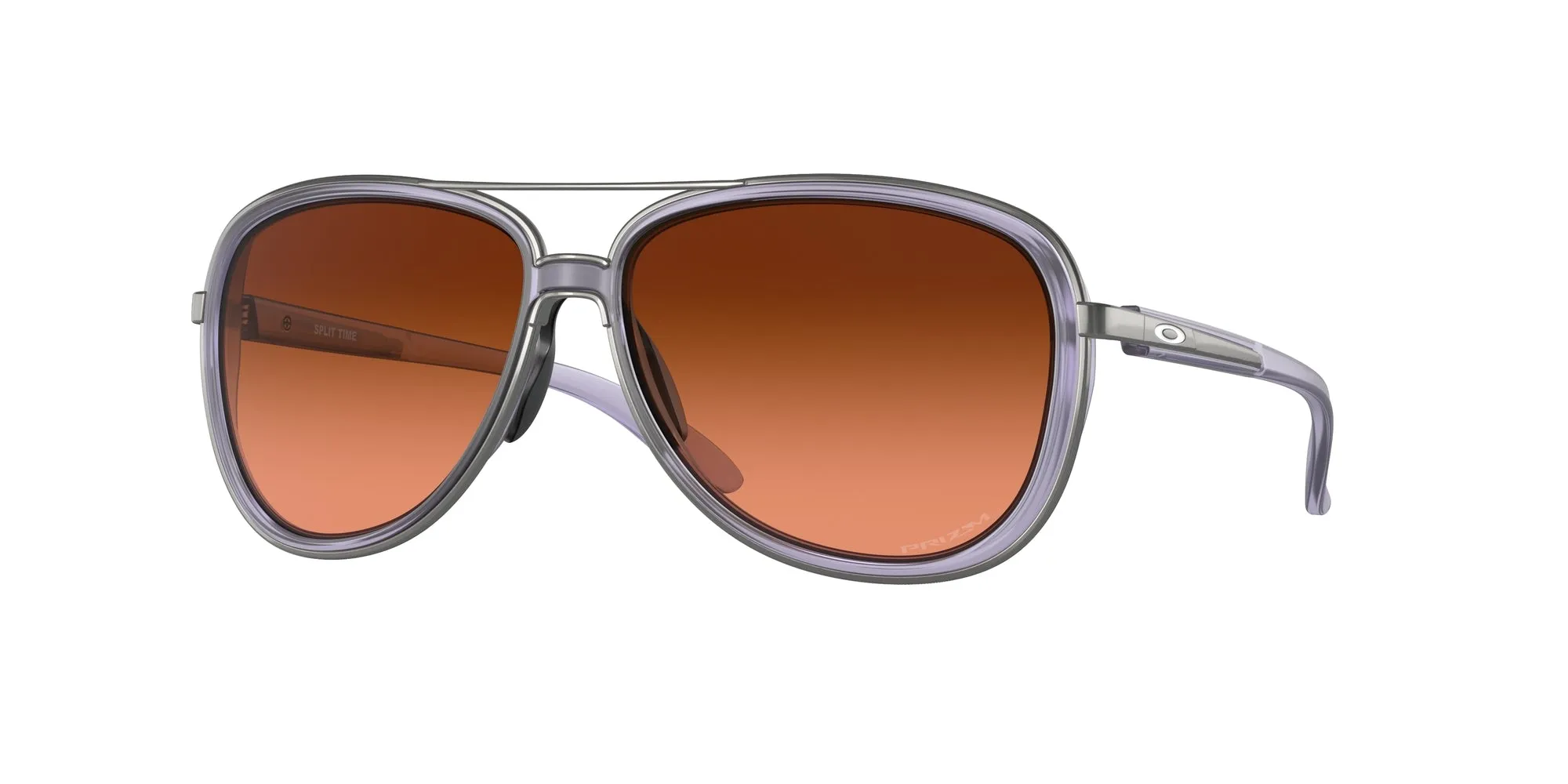 Oakley OO4129 SPLIT TIME 412926 Occhiali da sole Metallo Viola Marrone Rotonda Normale Sfumato - immagine 1