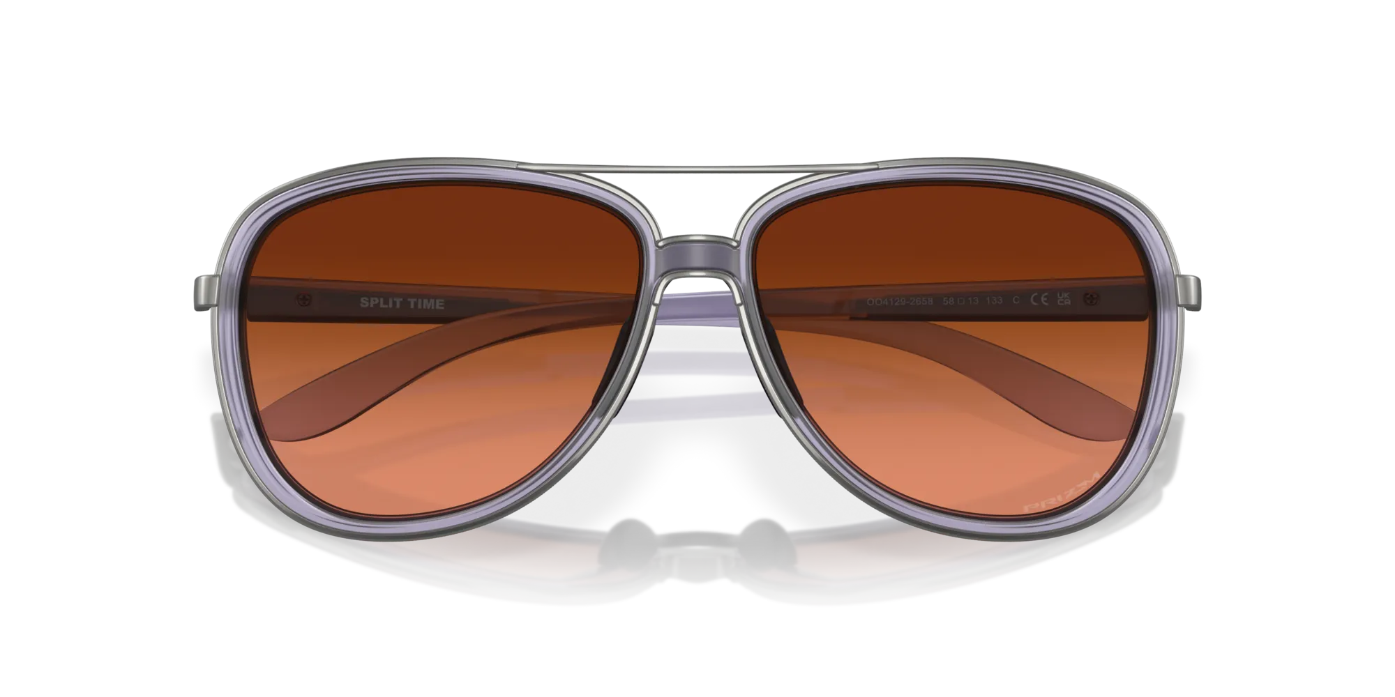 Oakley OO4129 SPLIT TIME 412926 Occhiali da sole Metallo Viola Marrone Rotonda Normale Sfumato - immagine 2