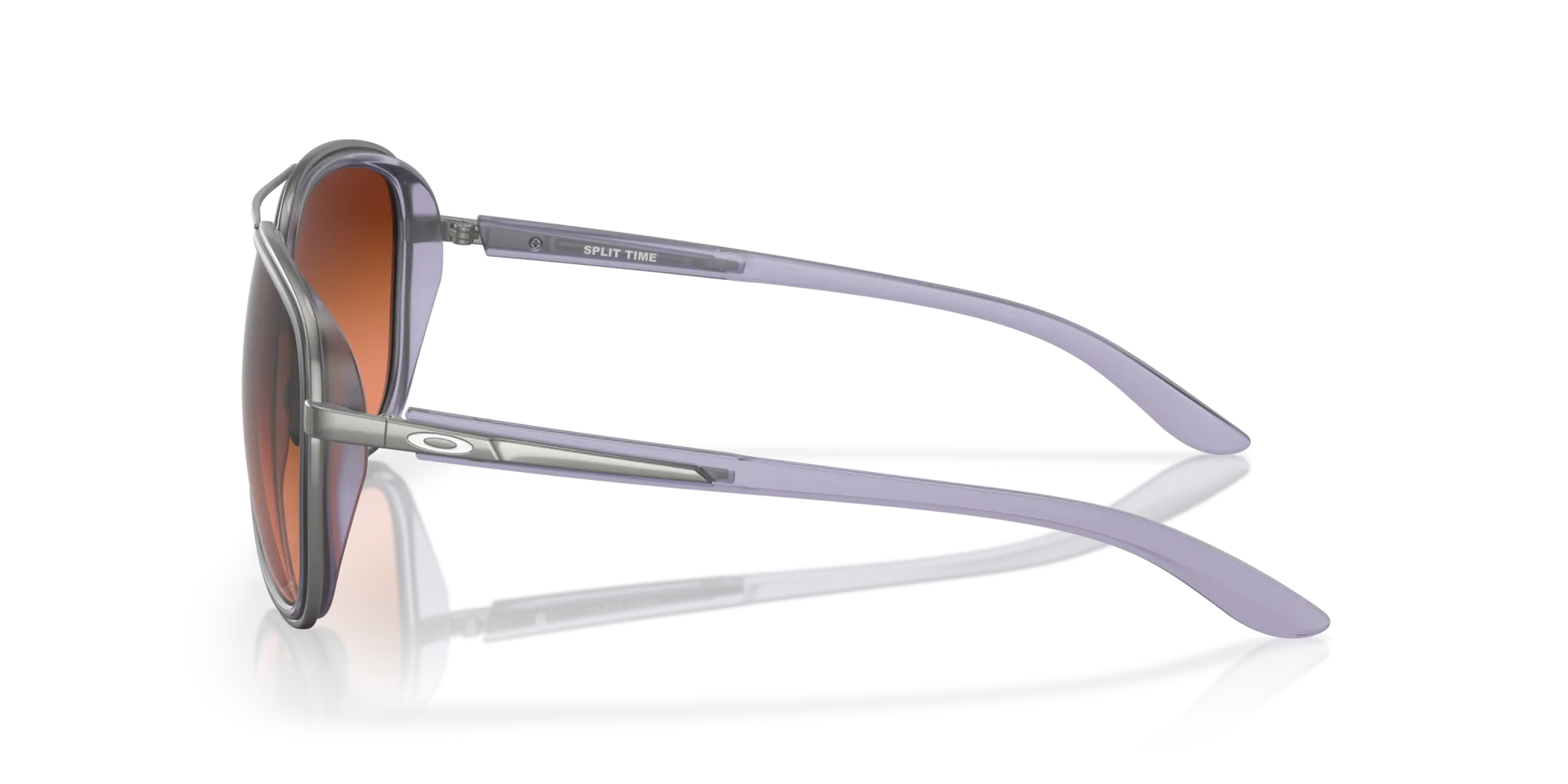 Oakley OO4129 SPLIT TIME 412926 Occhiali da sole Metallo Viola Marrone Rotonda Normale Sfumato - immagine 4
