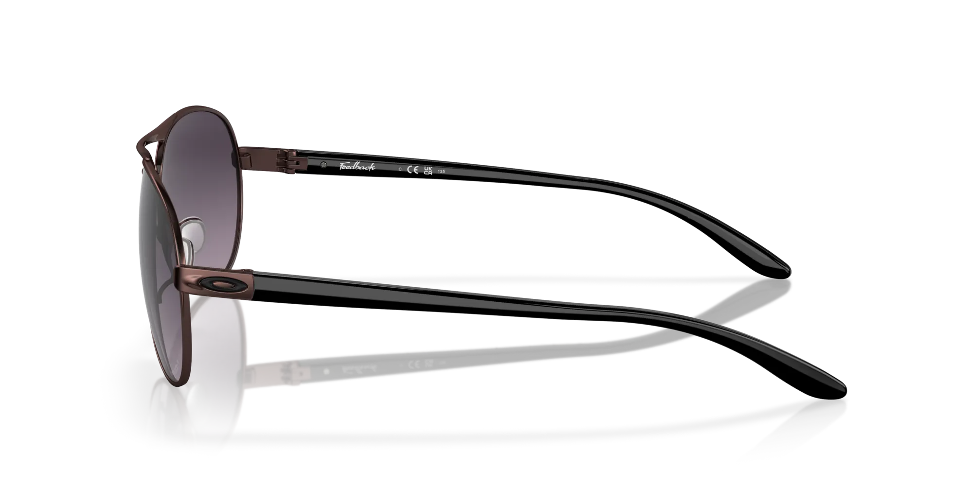 Oakley OO4079 FEEDBACK 407948 Occhiali da sole Metallo Rosso Grigio Rotonda Normale Sfumato - immagine 4