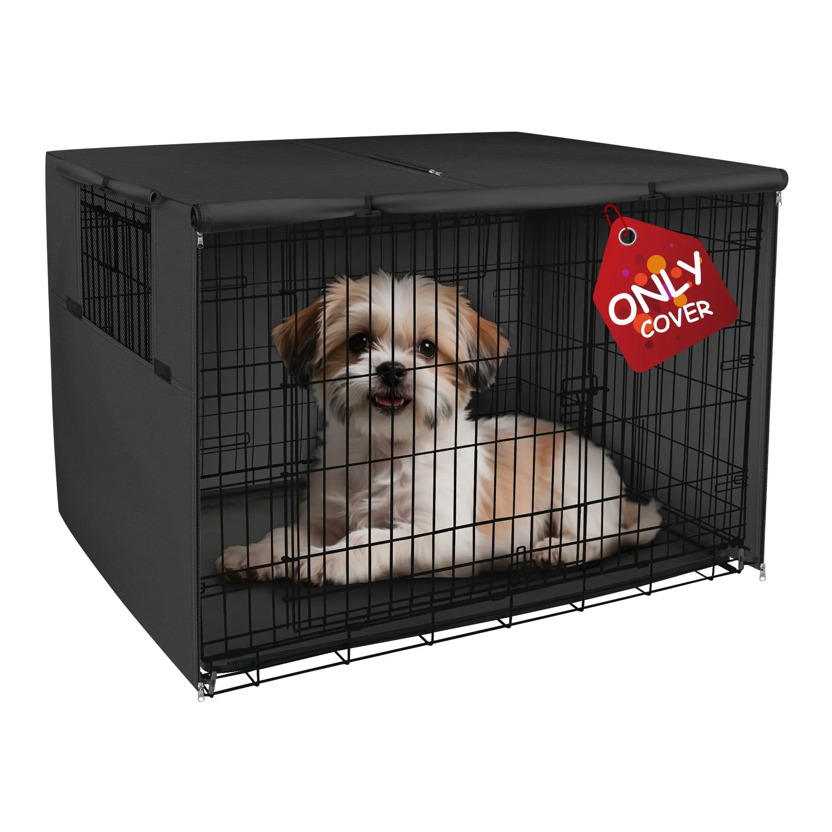 Explore Land Copertura per gabbia per cani in poliestere resistente, parasole universale per gabbie metalliche da 45,7 cm (nero) - immagine 1