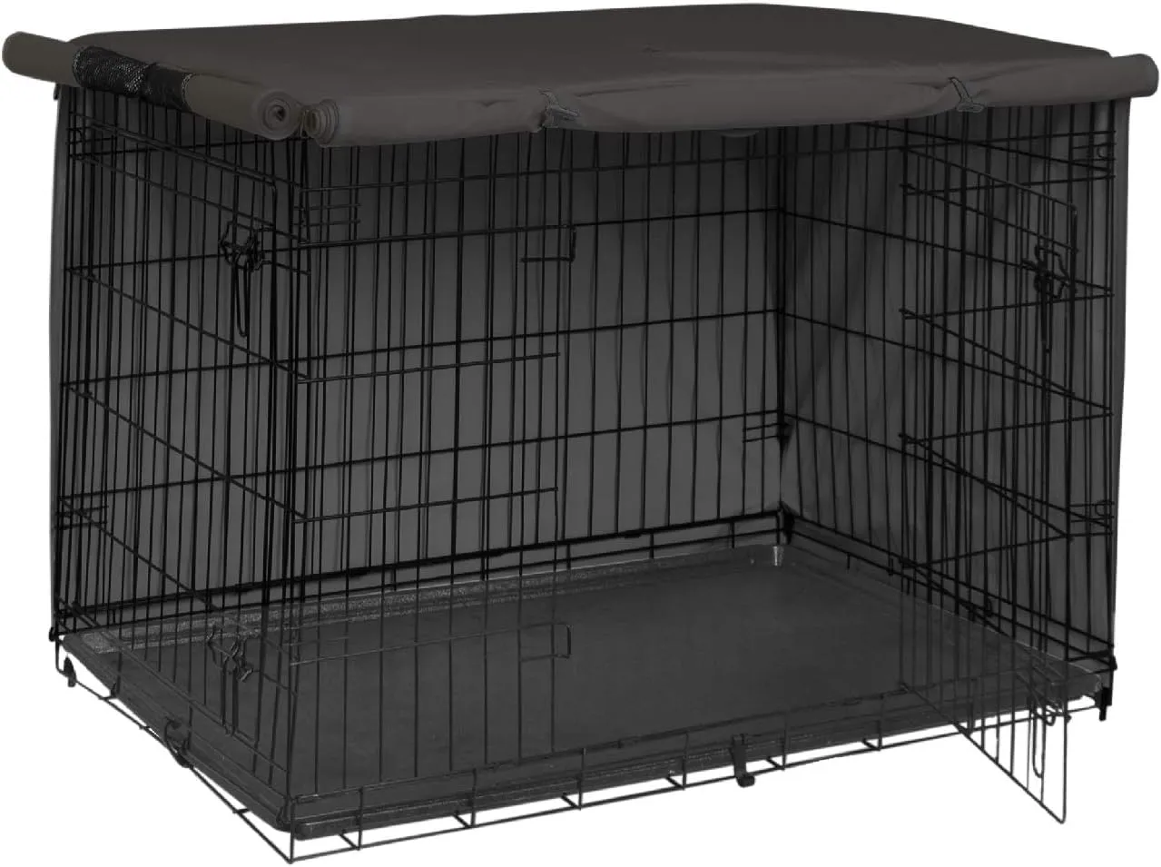 Explore Land Copertura per gabbia per cani in poliestere resistente, parasole universale per gabbie metalliche da 45,7 cm (nero) - immagine 9