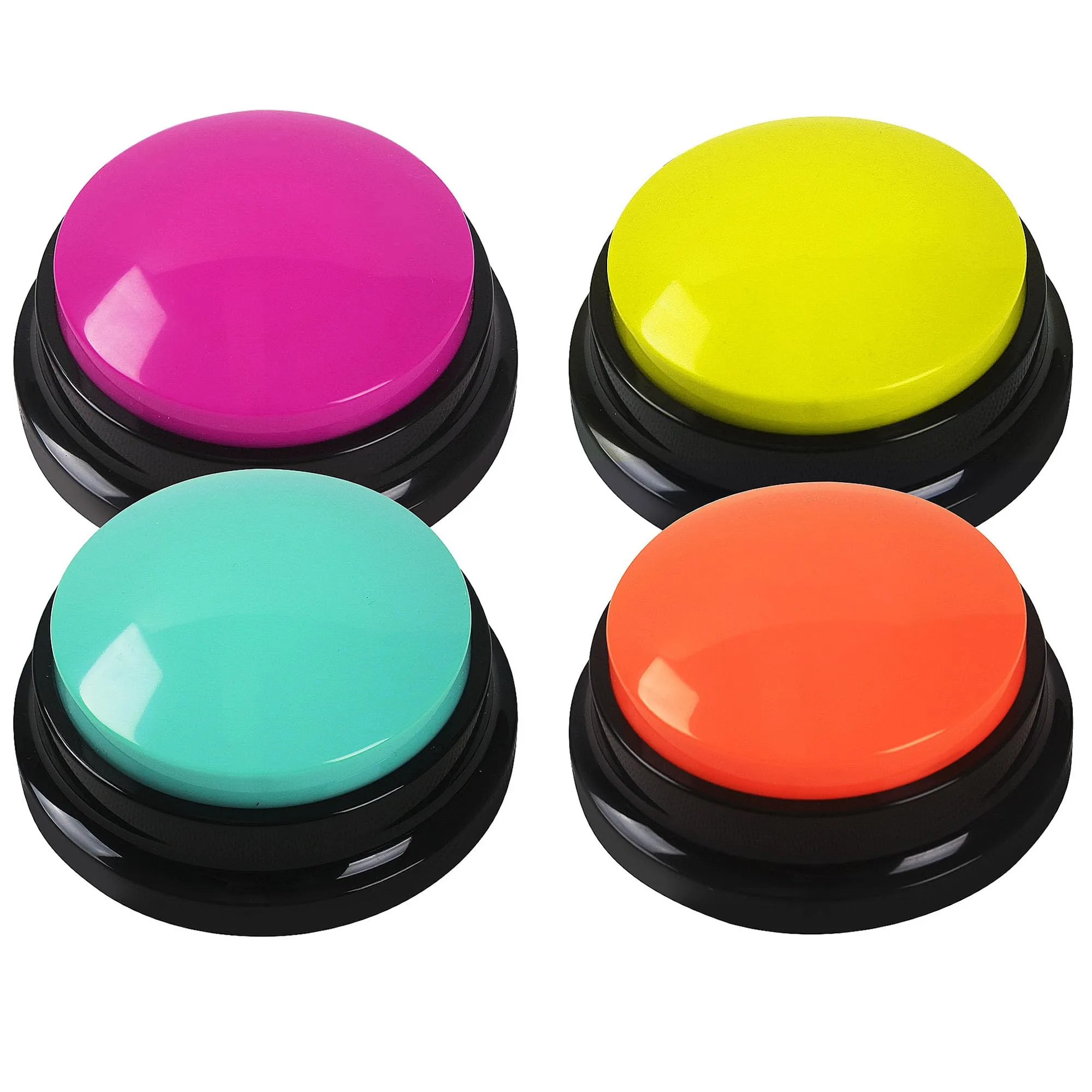 DUBUOZA 4 Pezzi Buzzer Button con 30 Secondi di Registrazione e Riproduzione Buzzer con Funzione di Registrazione Pulsanti per Cani per Allenamento e Giochi per Animali Domestici (4) - immagine 1