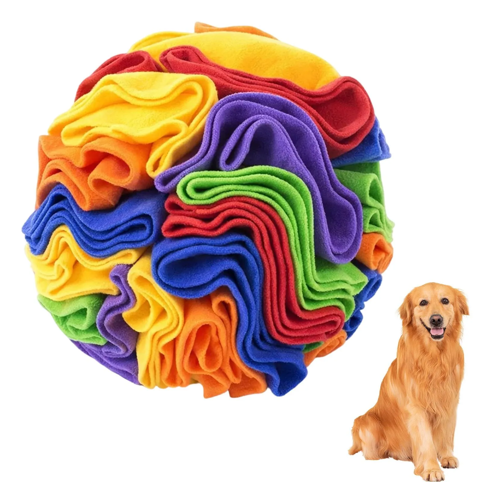 PDirat Palla olfattiva per cani, giocattolo per cani, giocattolo intelligente, palla rotonda in peluche da 10 cm per animali domestici, promuove l'attività mentale stimolando il senso del - immagine 1