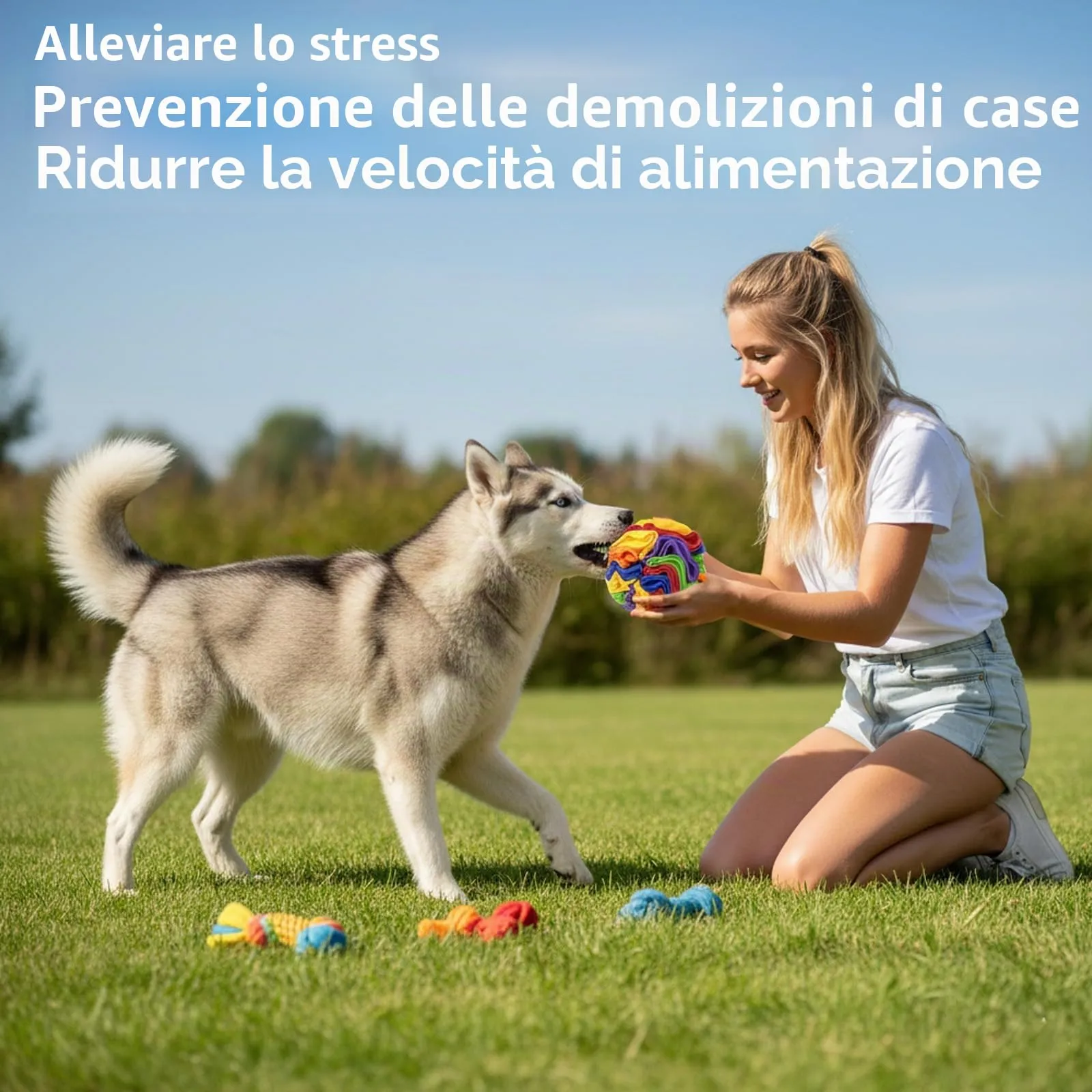 PDirat Palla olfattiva per cani, giocattolo per cani, giocattolo intelligente, palla rotonda in peluche da 10 cm per animali domestici, promuove l'attività mentale stimolando il senso del - immagine 2