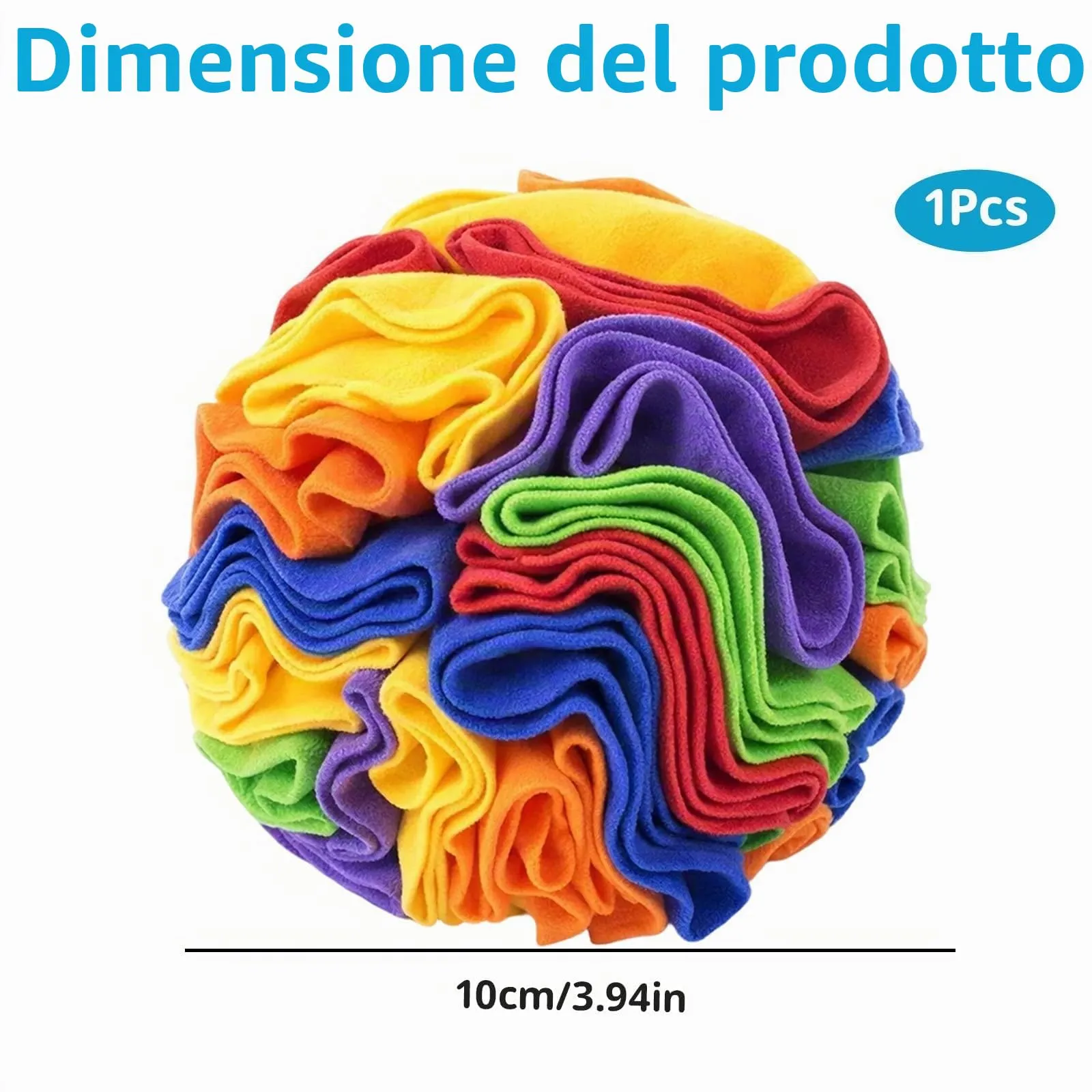 PDirat Palla olfattiva per cani, giocattolo per cani, giocattolo intelligente, palla rotonda in peluche da 10 cm per animali domestici, promuove l'attività mentale stimolando il senso del - immagine 7