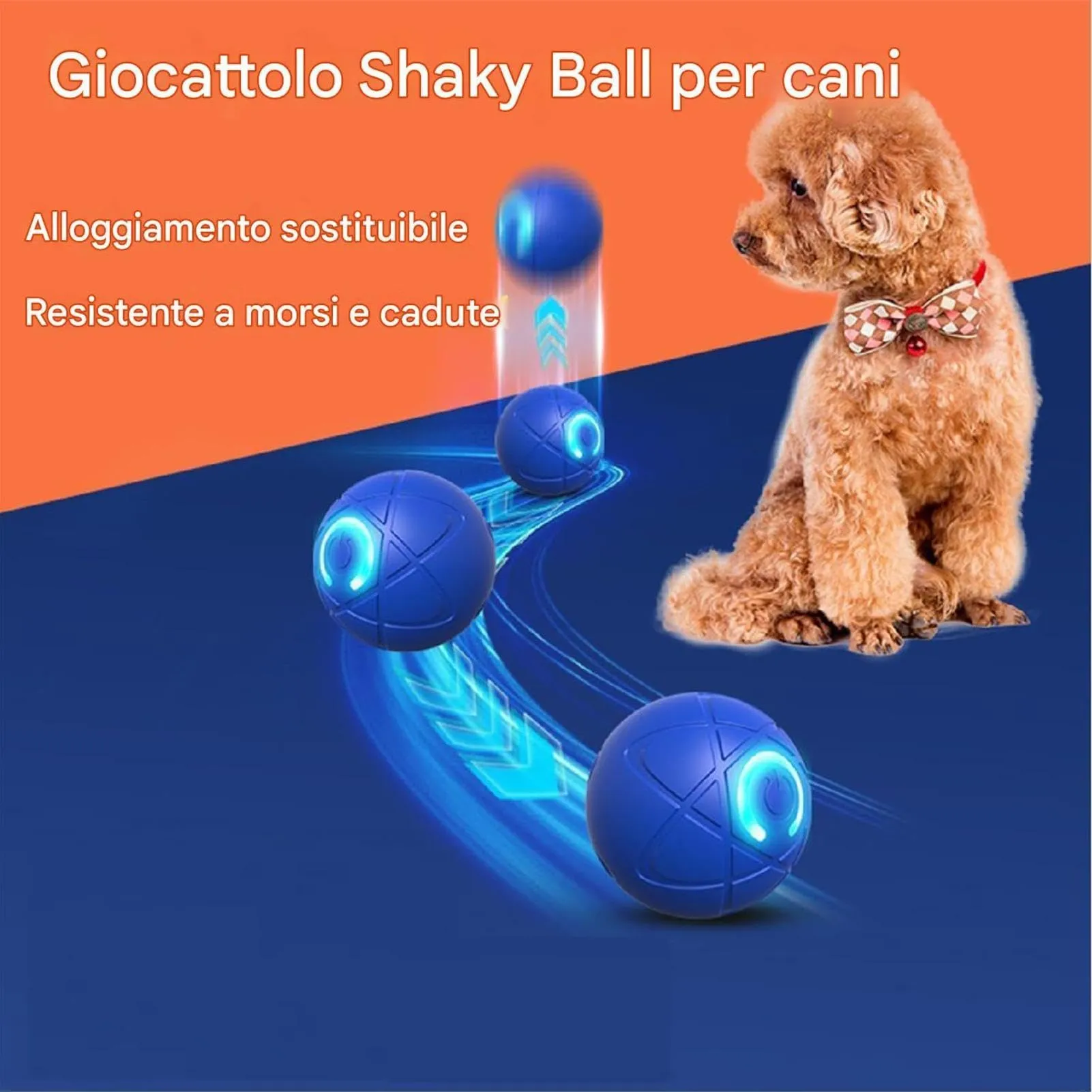 Pallina Cane Che Si Muove Da Sola - Ricaricabile Palla Per Cani Elettrica - immagine 3