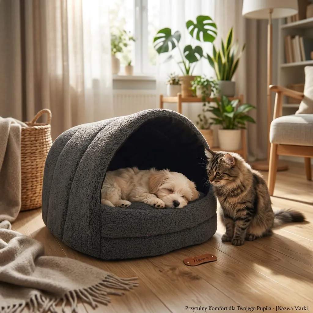 ODOLPLUSZ Cuccia per cani per interni | Cani Casa Gatto | 2 misure confortevoli e lavabili (grigio scuro, M) - immagine 2