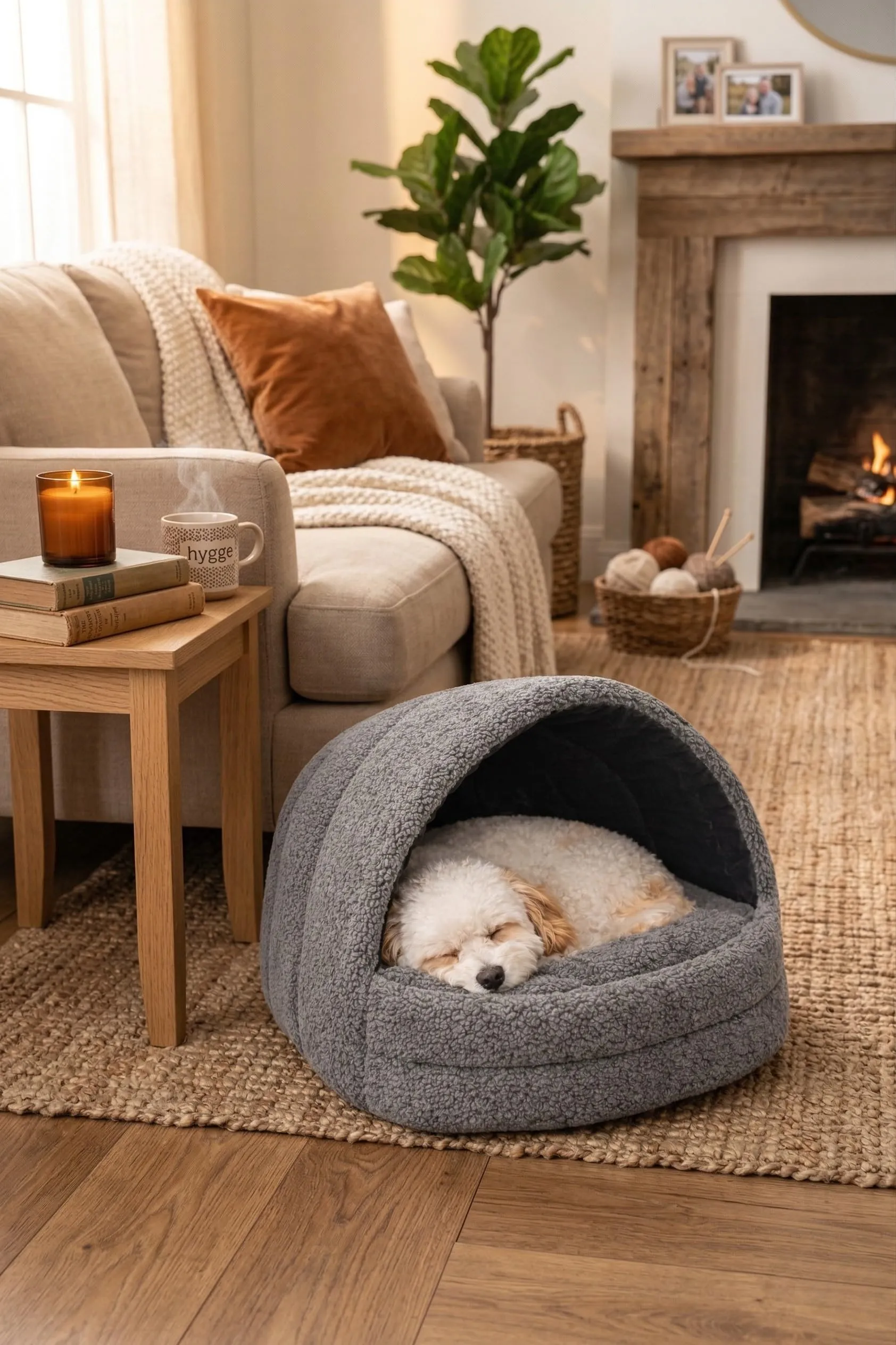 ODOLPLUSZ Cuccia per cani per interni | Cani Casa Gatto | 2 misure confortevoli e lavabili (grigio scuro, M) - immagine 8