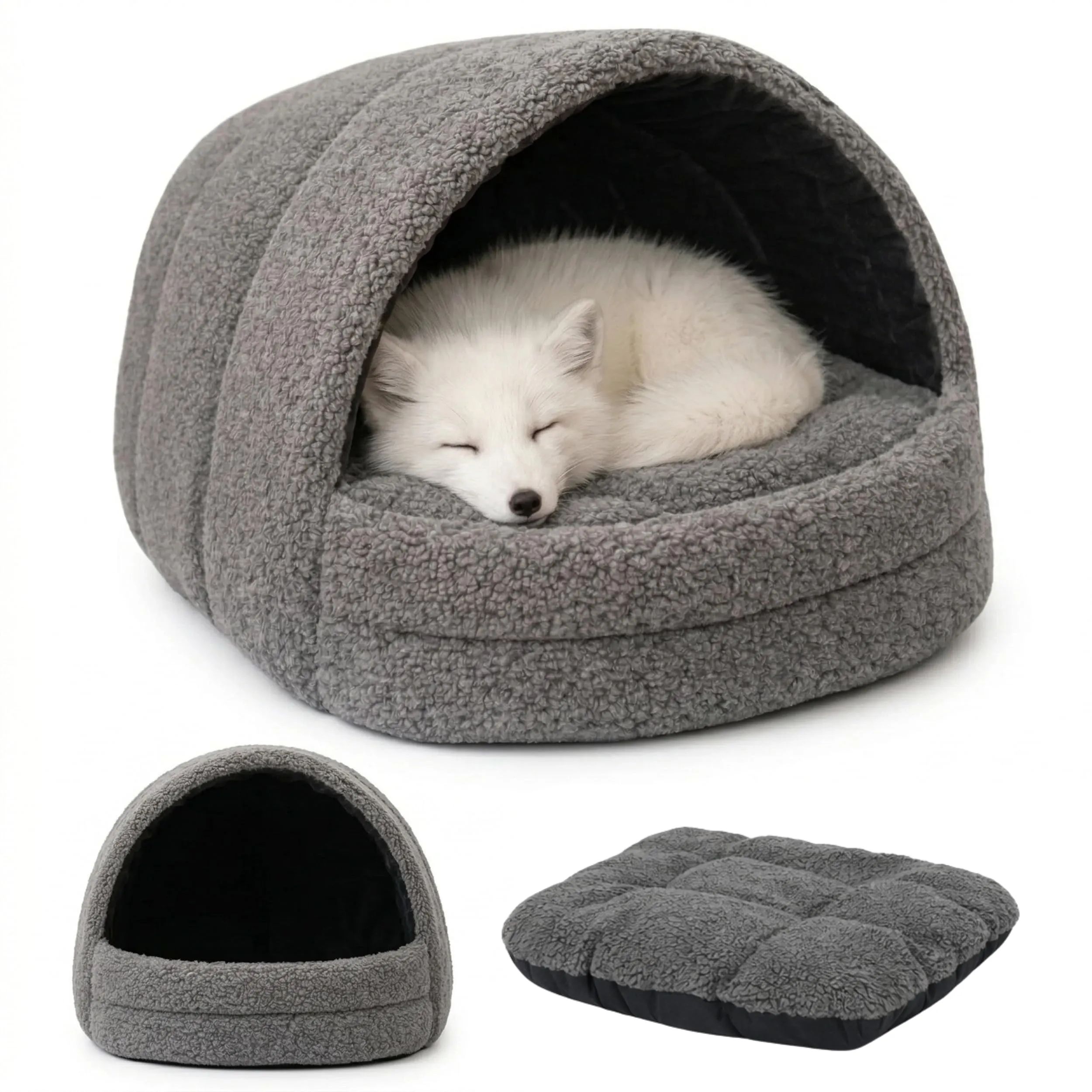 ODOLPLUSZ Cuccia per cani per interni | Cani Casa Gatto | 2 misure confortevoli e lavabili (grigio scuro, M) - immagine 9