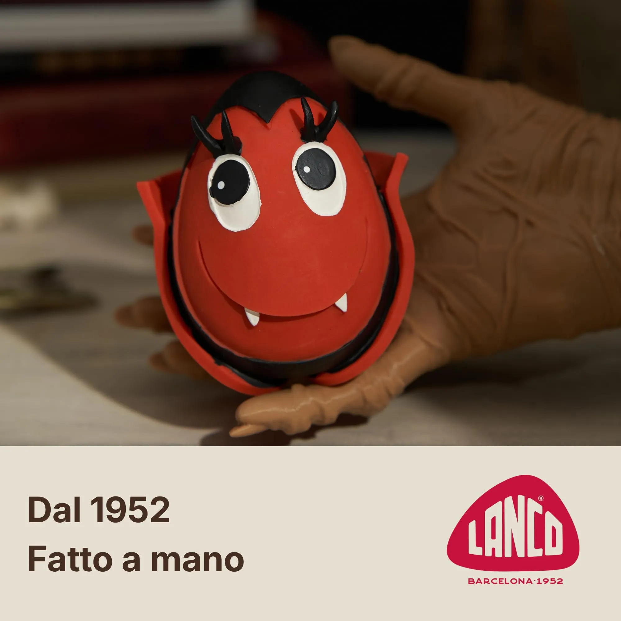 Lanco Uovo Dracula, Gioco Cane Caucciù Naturale con Suono - immagine 3