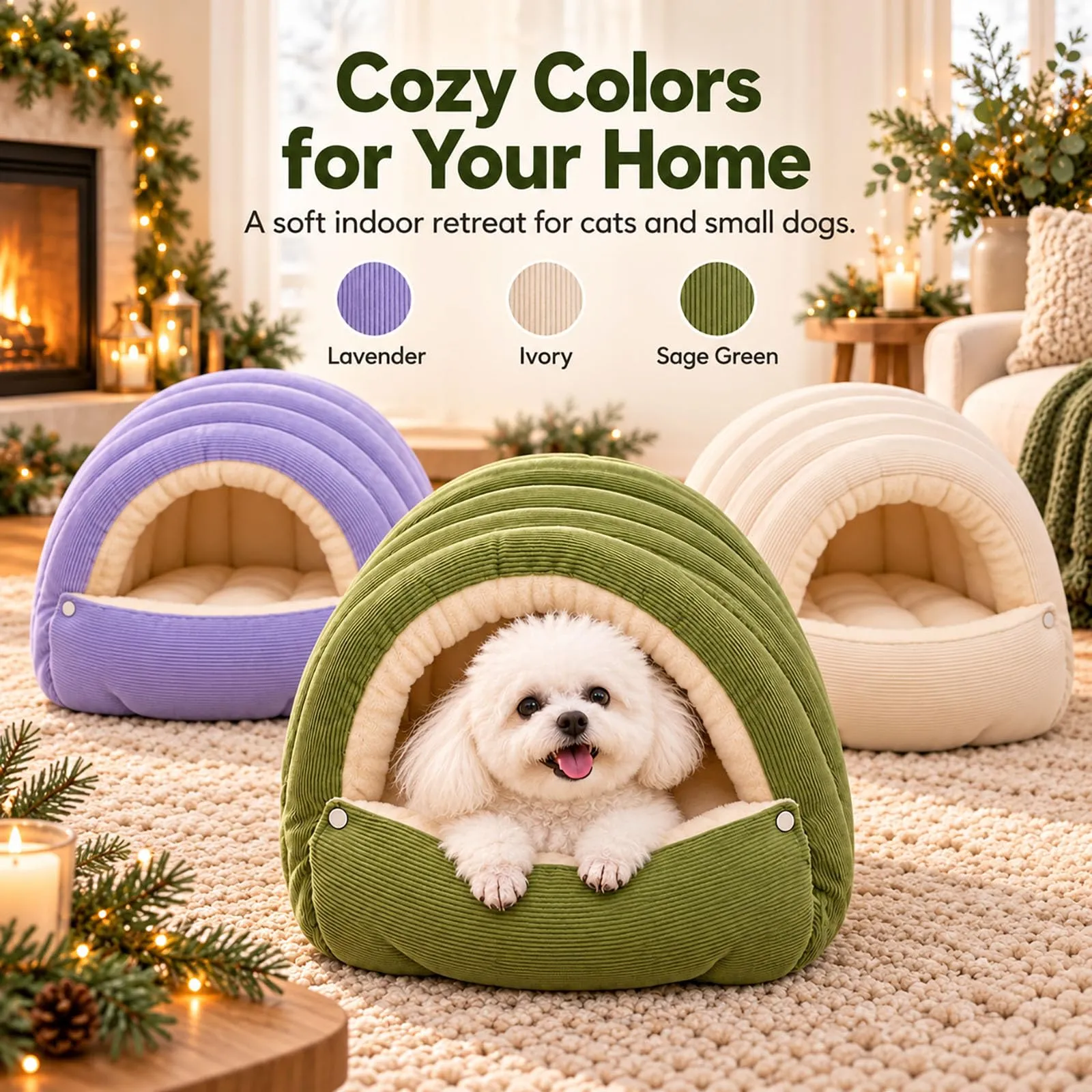 Cuccia a Igloo per Cani, Cuccia Grotta per Gatto (Viola,L) - immagine 6