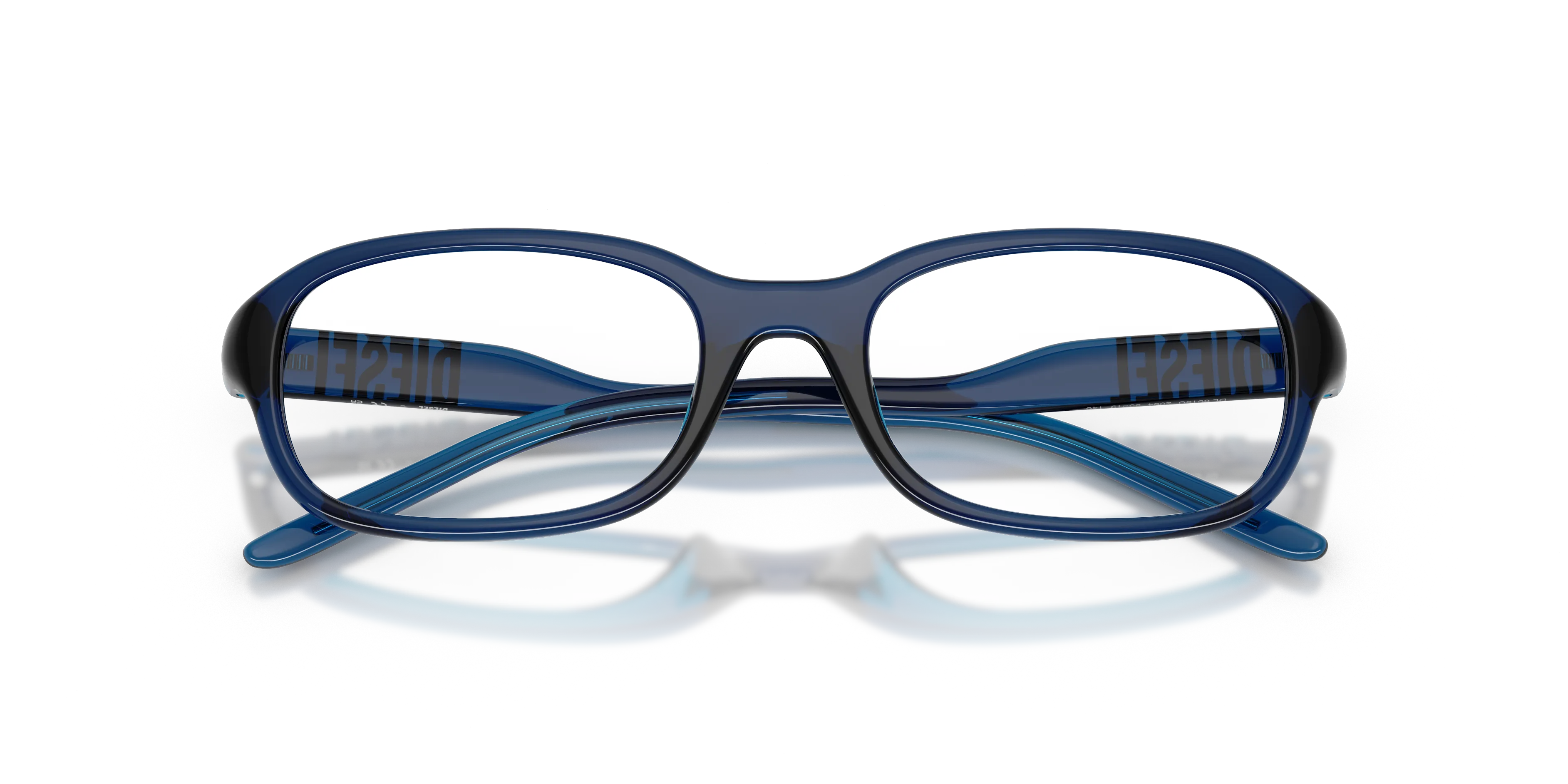 DIESEL DL6015U 2064 Montature da vista Iniettato Blu Trasparente Squadrata Normale - immagine 2