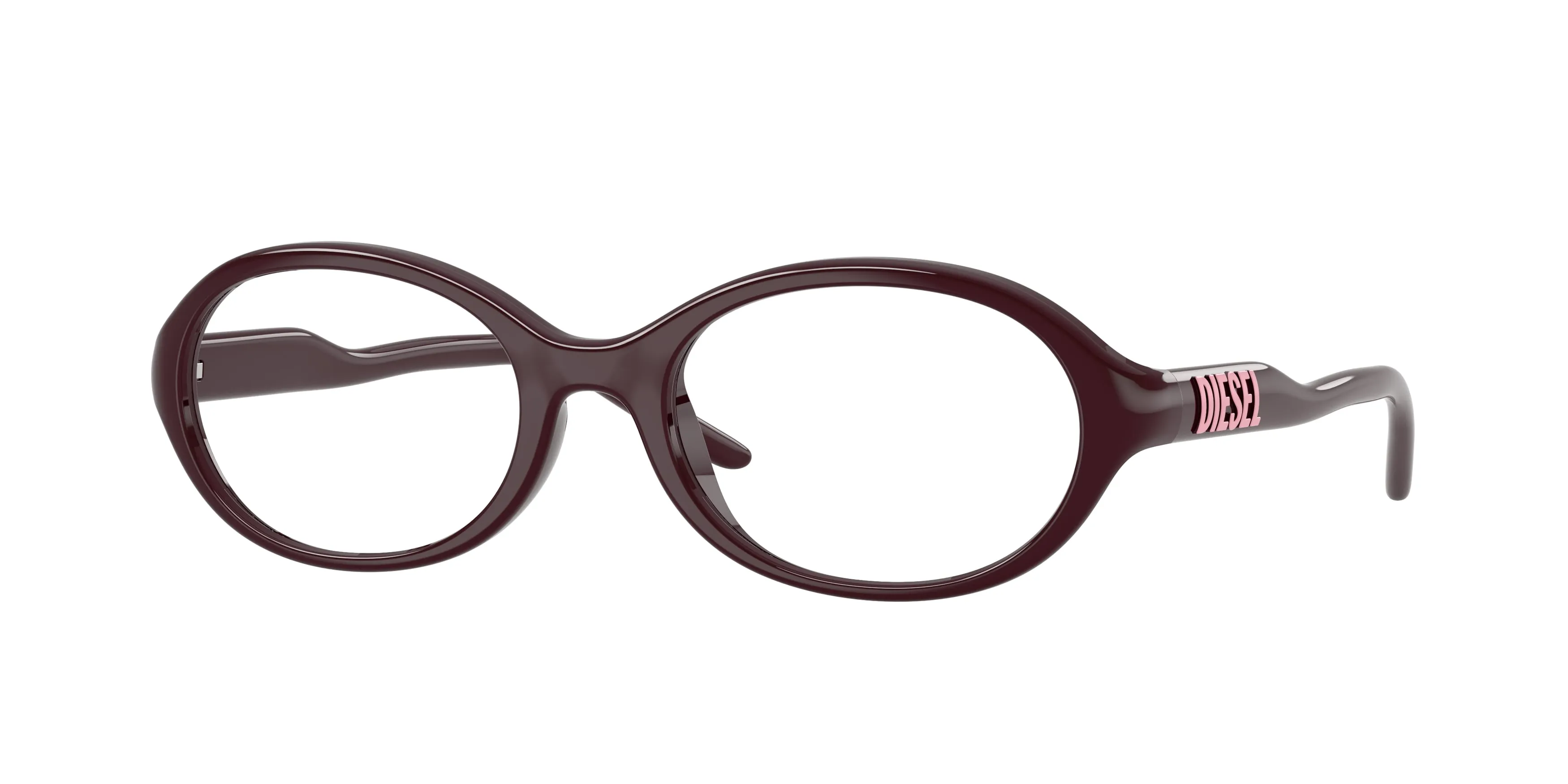 DIESEL DL6014U 2052 Montature da vista Iniettato Rosso Trasparente Rotonda Normale - immagine 1