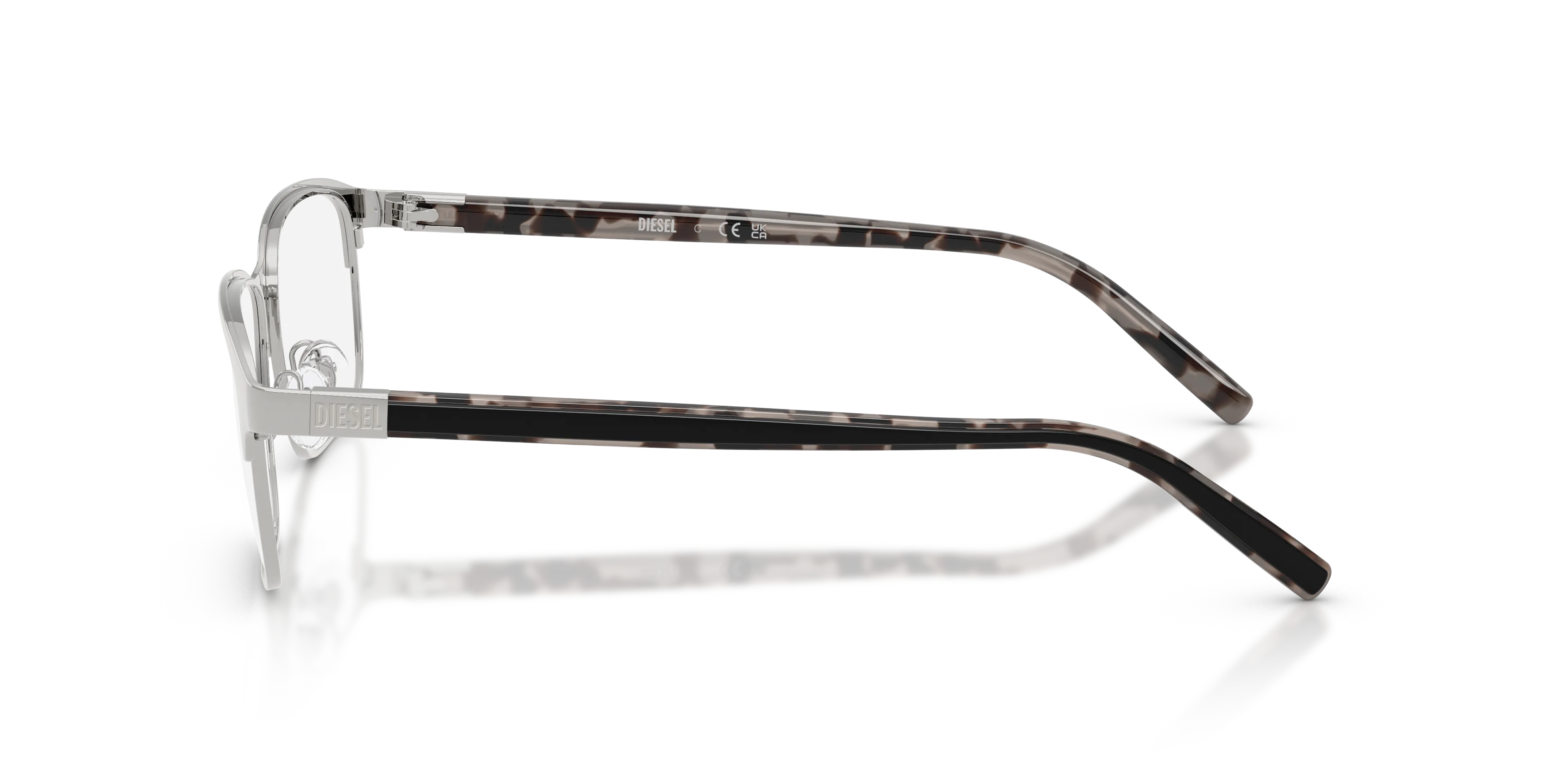 DIESEL DL5014 1001 Montature da vista Metallo Argento Trasparente Squadrata Normale - immagine 4