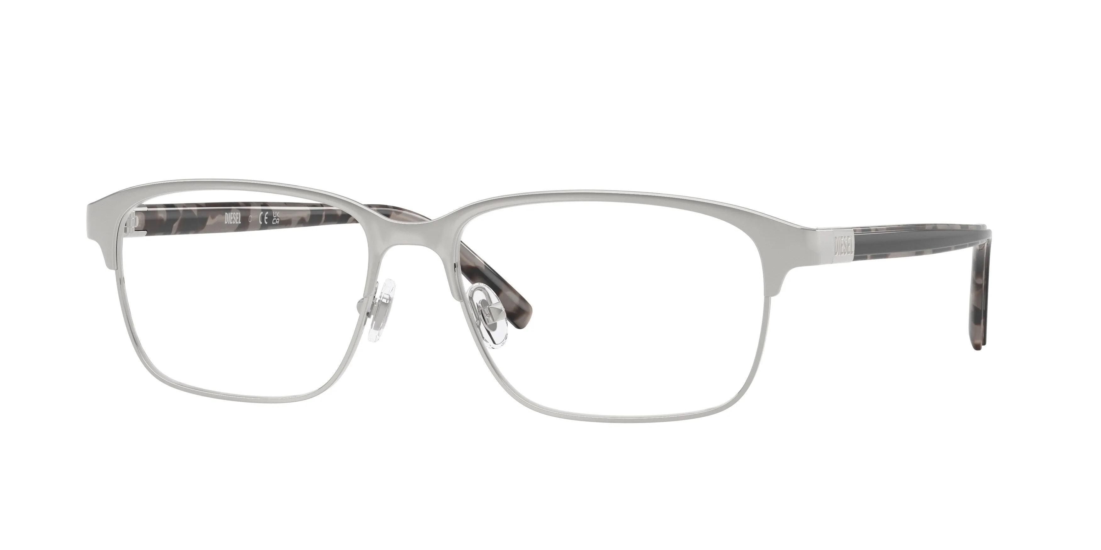 DIESEL DL5014 1001 Montature da vista Metallo Argento Trasparente Squadrata Normale - immagine 1