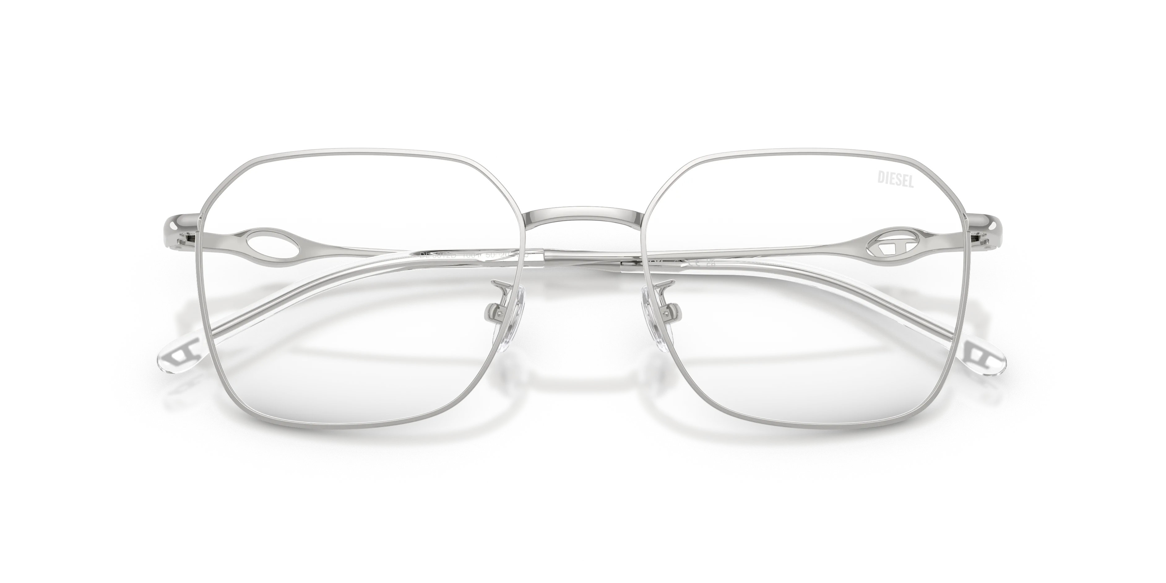 DIESEL DL5012D 1001 Montature da vista Metallo Argento Trasparente Squadrata Normale - immagine 2