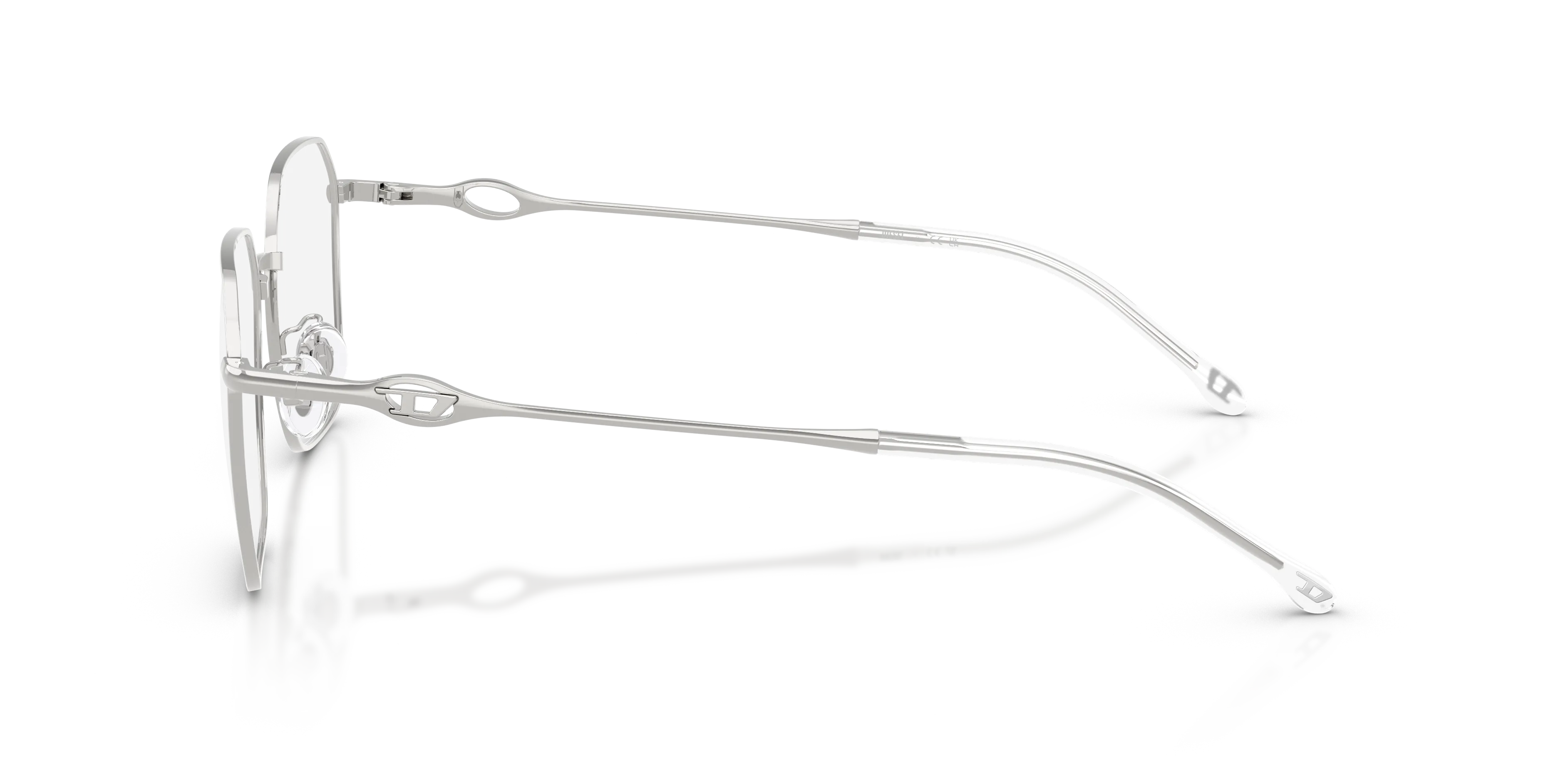 DIESEL DL5012D 1001 Montature da vista Metallo Argento Trasparente Squadrata Normale - immagine 4