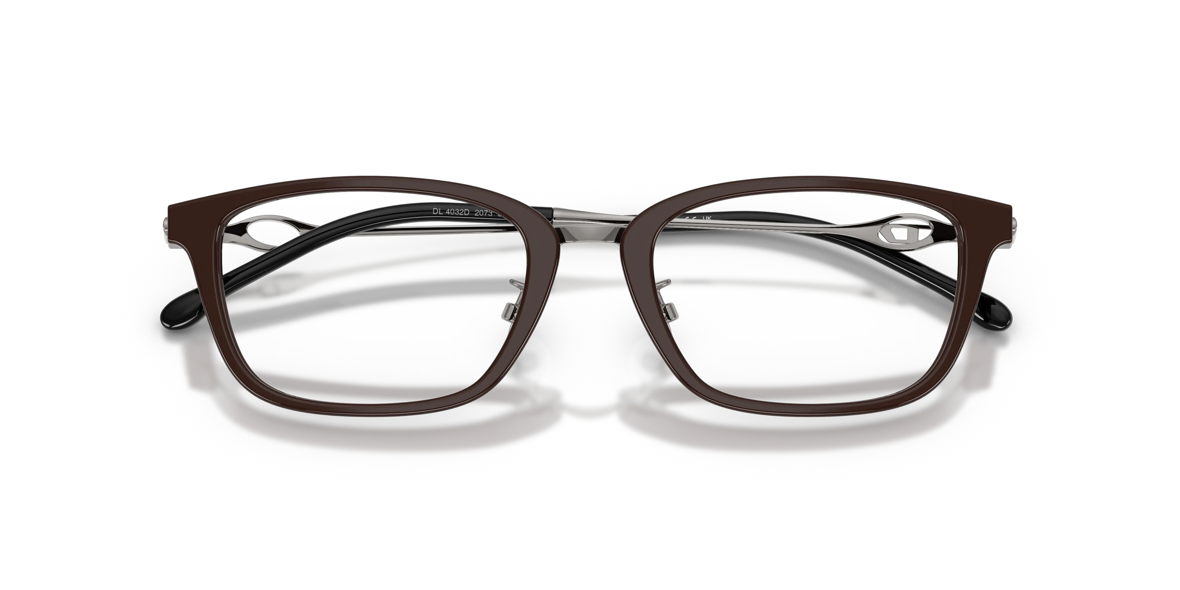 DIESEL DL4032D 2073 Montature da vista Acetato Marrone Trasparente Squadrata Normale - immagine 2
