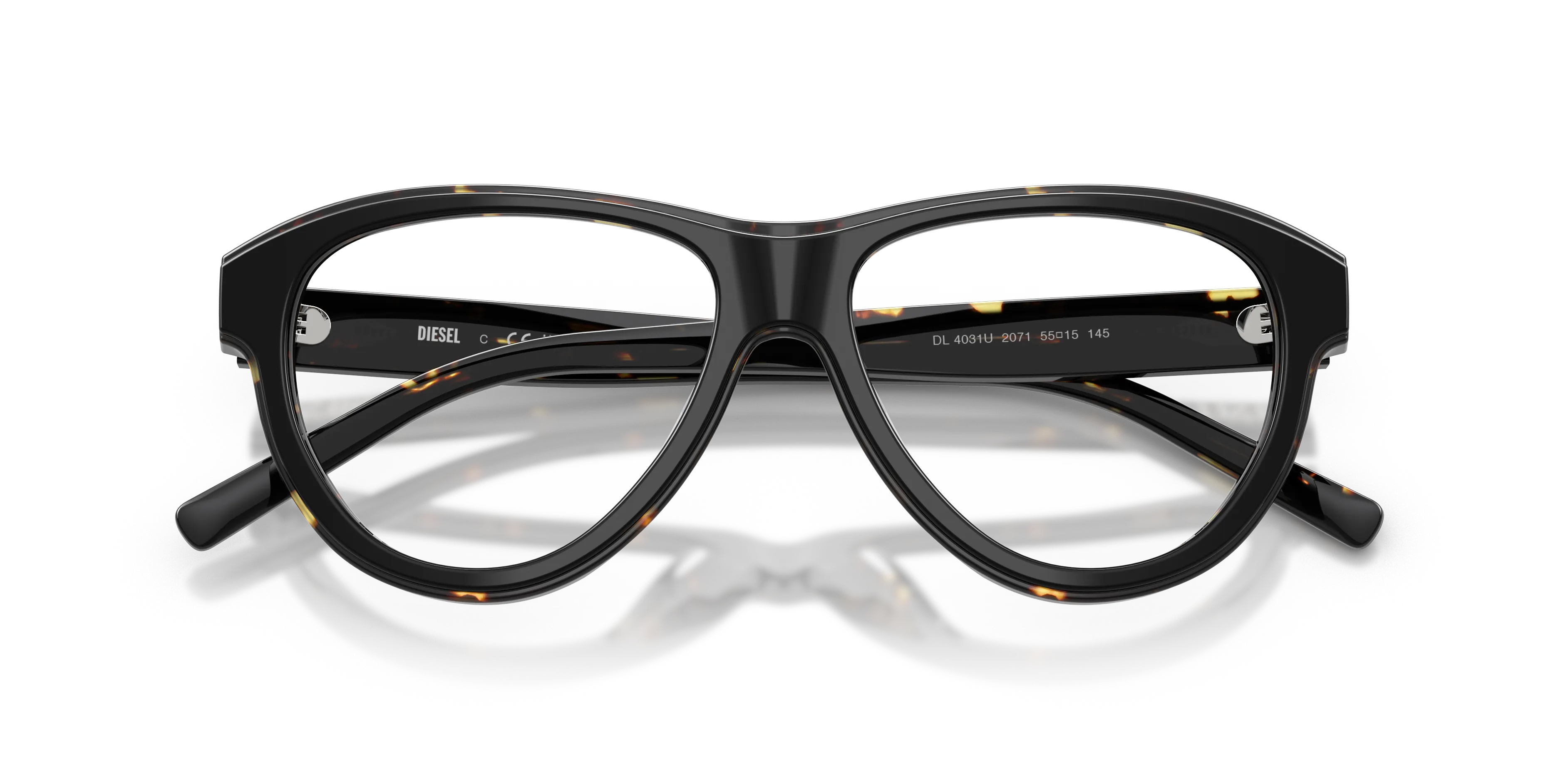 DIESEL DL4031U 2071 Montature da vista Acetato Nero Trasparente Pilot Normale - immagine 2