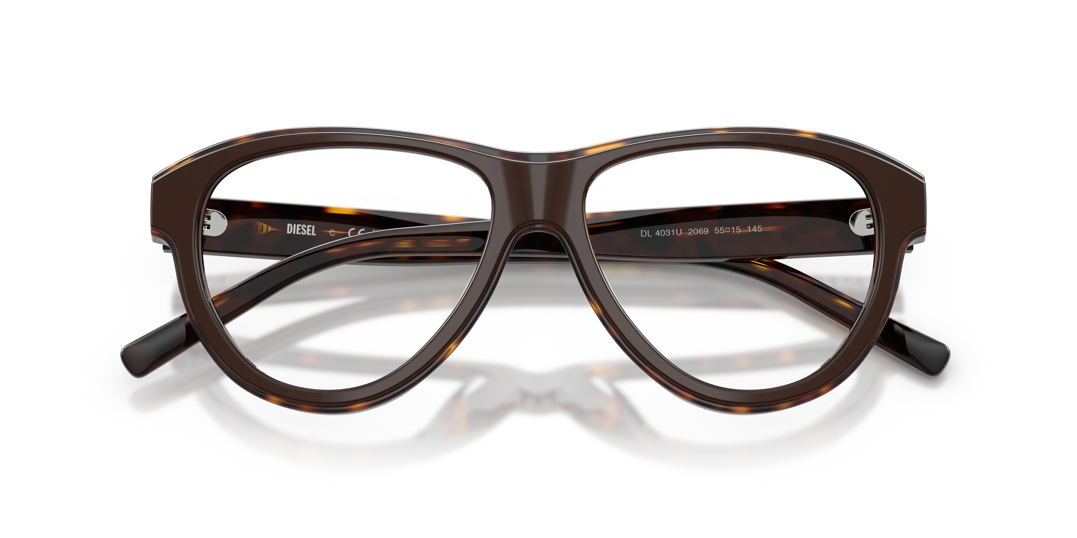 DIESEL DL4031U 2069 Montature da vista Acetato Marrone Trasparente Pilot Normale - immagine 2